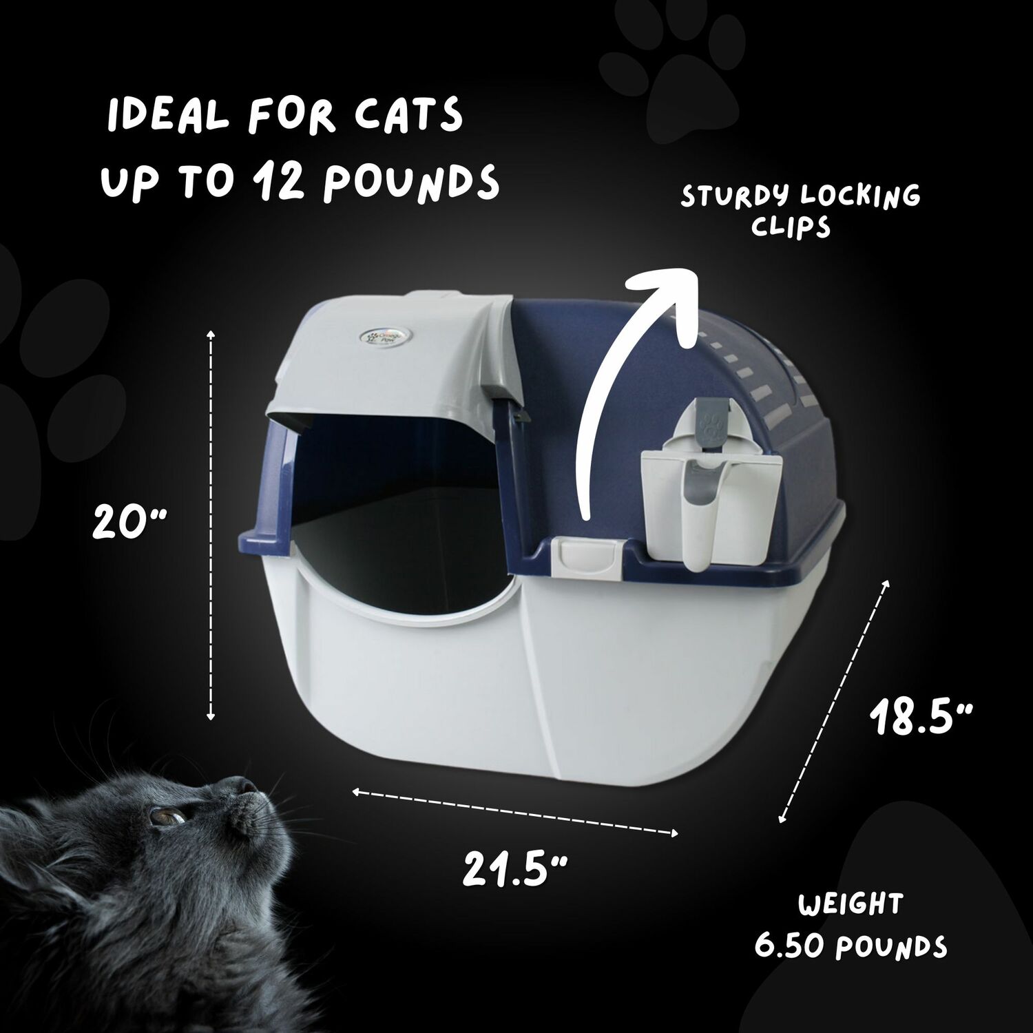 Omega Paw Blue Plastic Self cleaning Covered Litter Box 326166 at Lowes