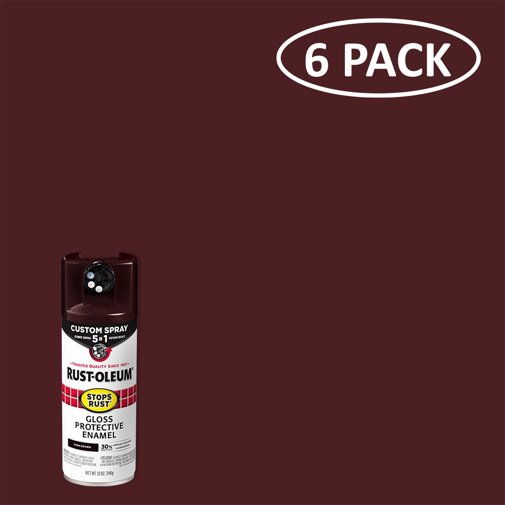 Rust-Oleum 376903SOS Stops Rust 5-in-1 6 -Pack Gloss Kona Brown Spray paint ( NET WT. 12-oz )