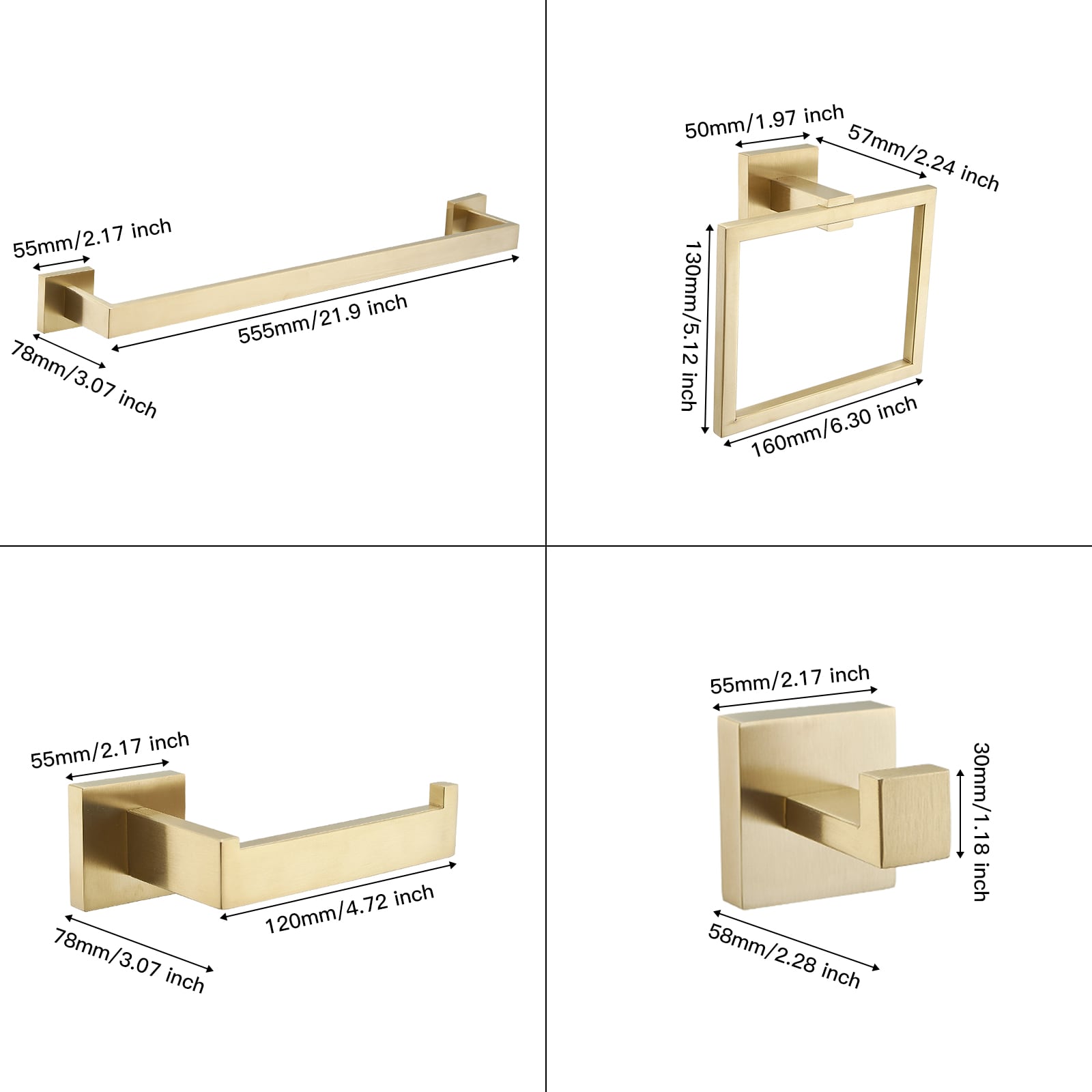 BWE A-91012-S-G-2 Decorative-Bath-Hardware-Kits - View #9