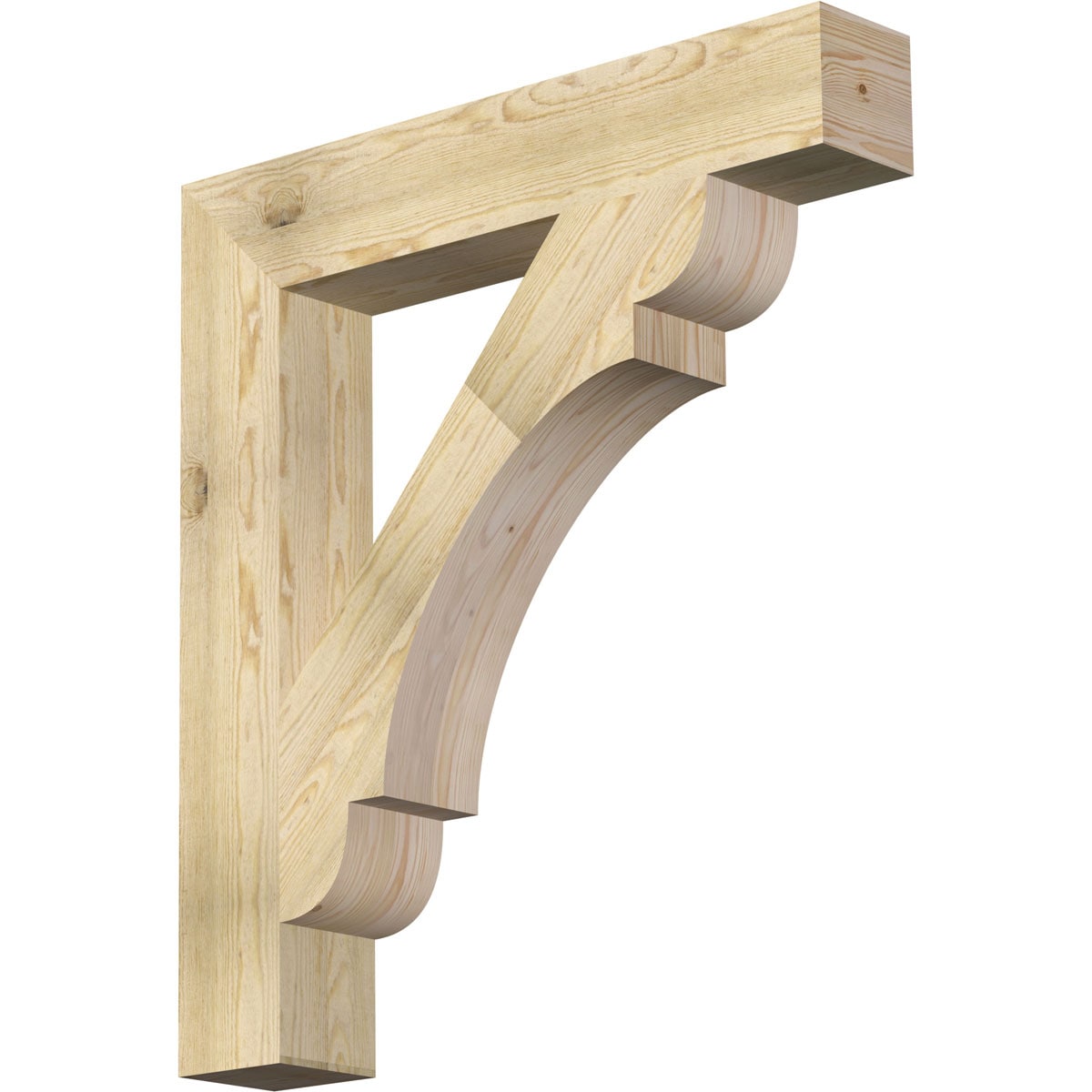 Ekena Millwork BKT06X36X40OLY05RDF Olympic block rough sawn 6-in x 36-in x 40-in Douglas fir Brown Wood Standard bracket