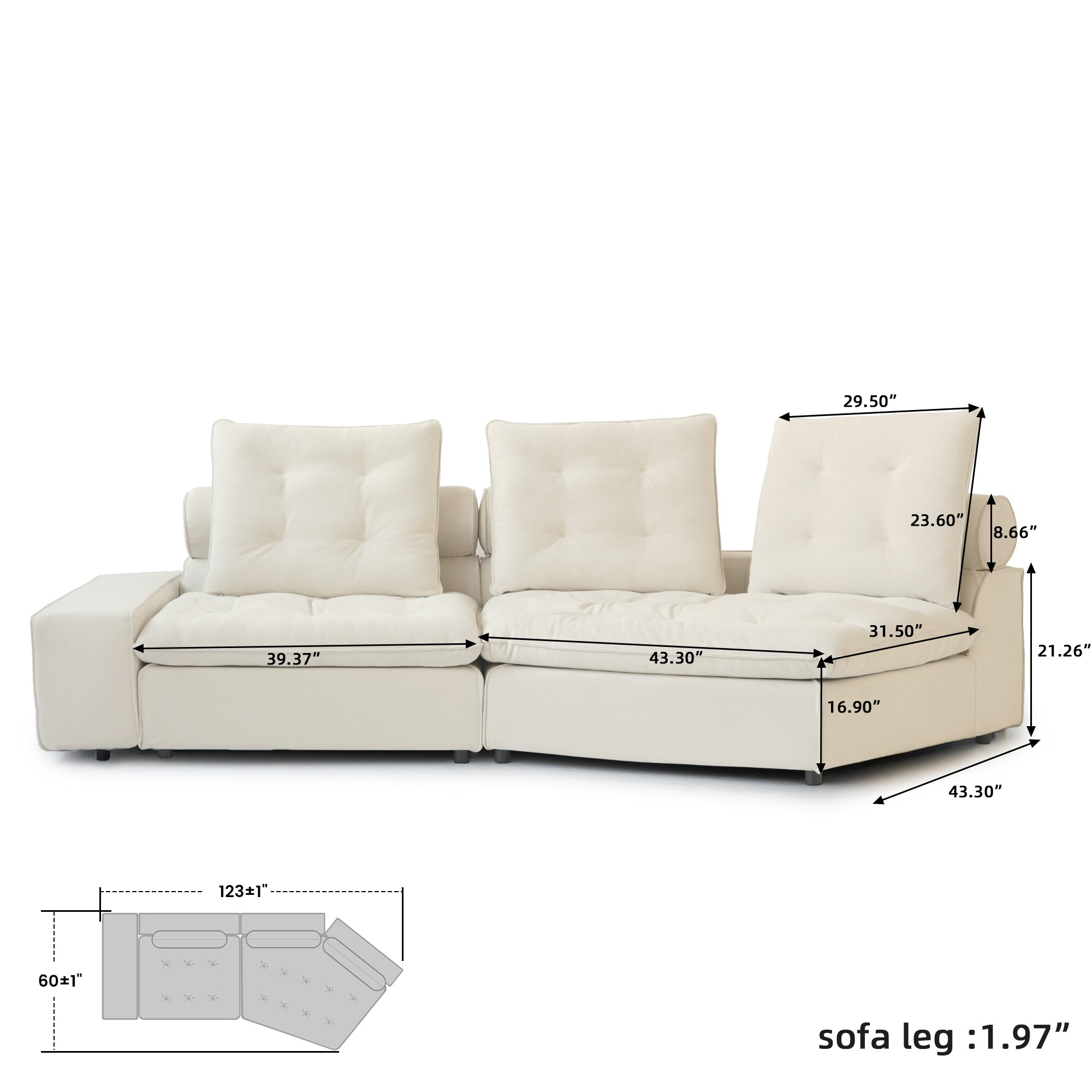 BuotiqHom DH-CF2-136BE Sofas-Loveseats - View #8