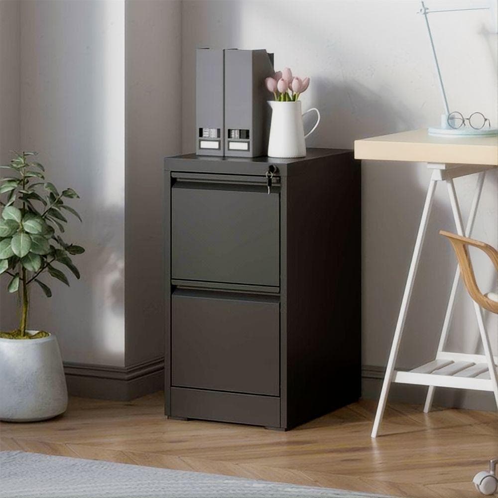 EXTRAUP YHLOS-SL-25-10 Patio Conversation Set 3 -Piece Wicker Patio Conversation Set with Black Cushions