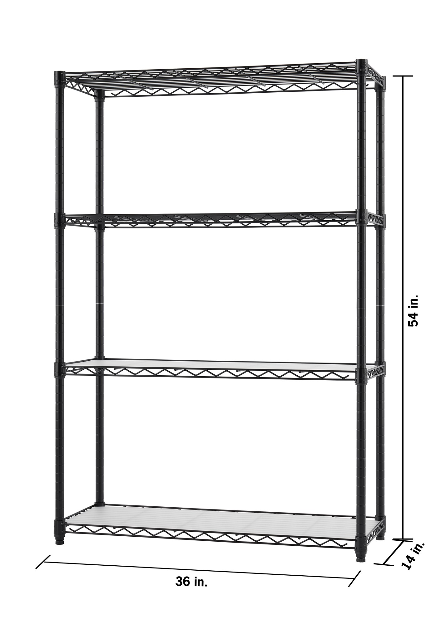 TRINITY Steel 4-Tier Utility Shelving Unit (36-in W x 14-in D x 54-in H ...