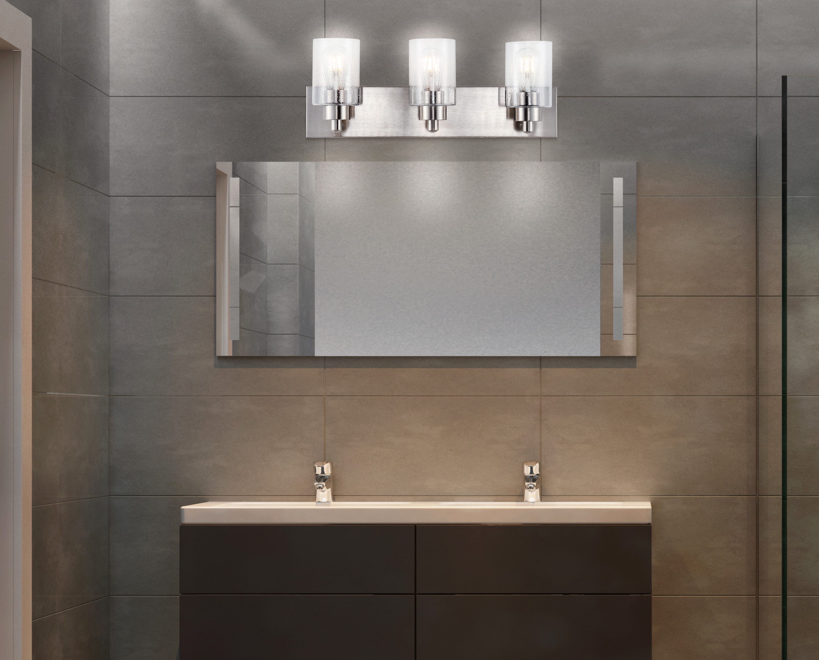 Irving 22" Nickel 3-Light Cylinder Vanity Light