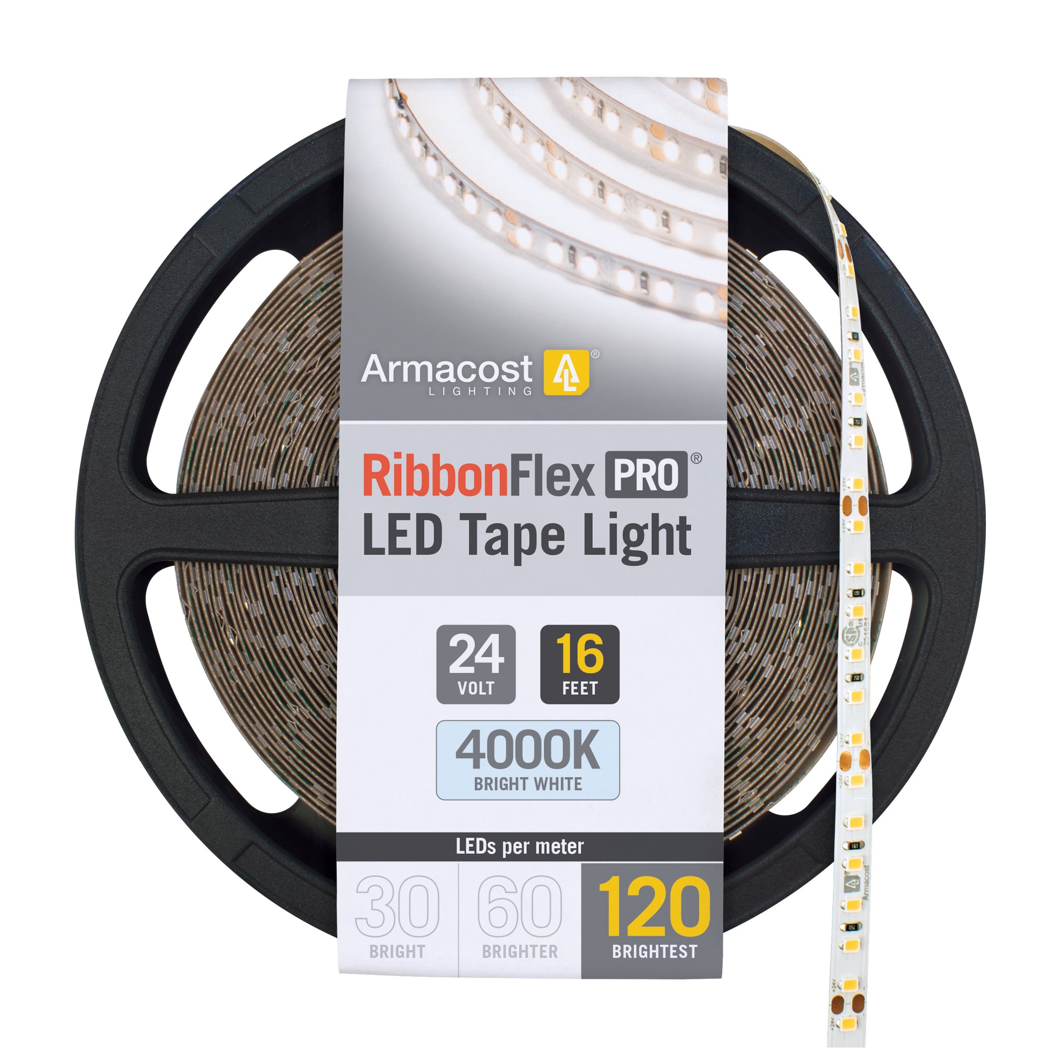 16.4 ft Bright White LED Tape Light with Adhesive Backing