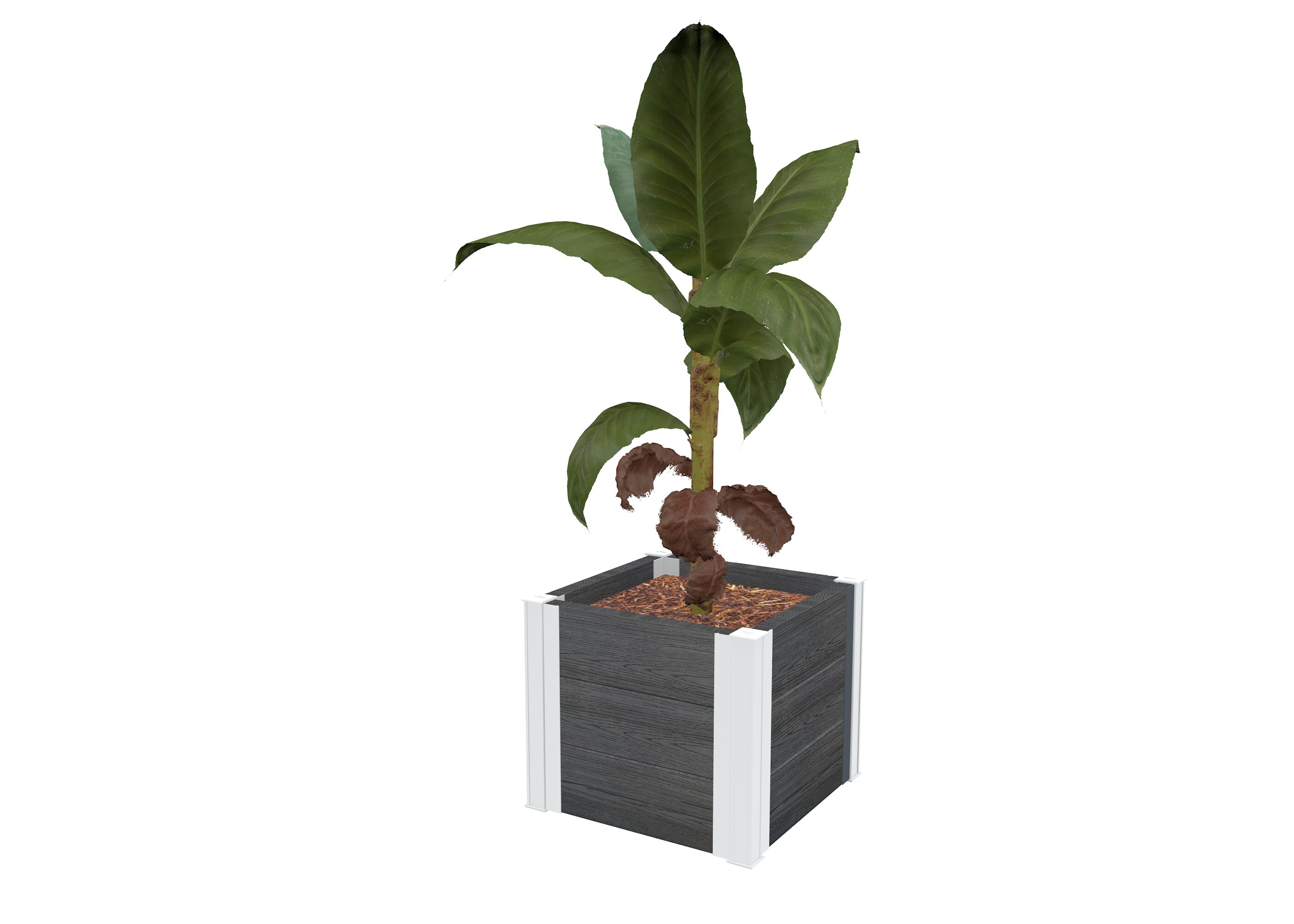 Vita VT17627 Square 11.25-in W Medium Gray PVC vinyl Contemporary/Modern Outdoor Planter