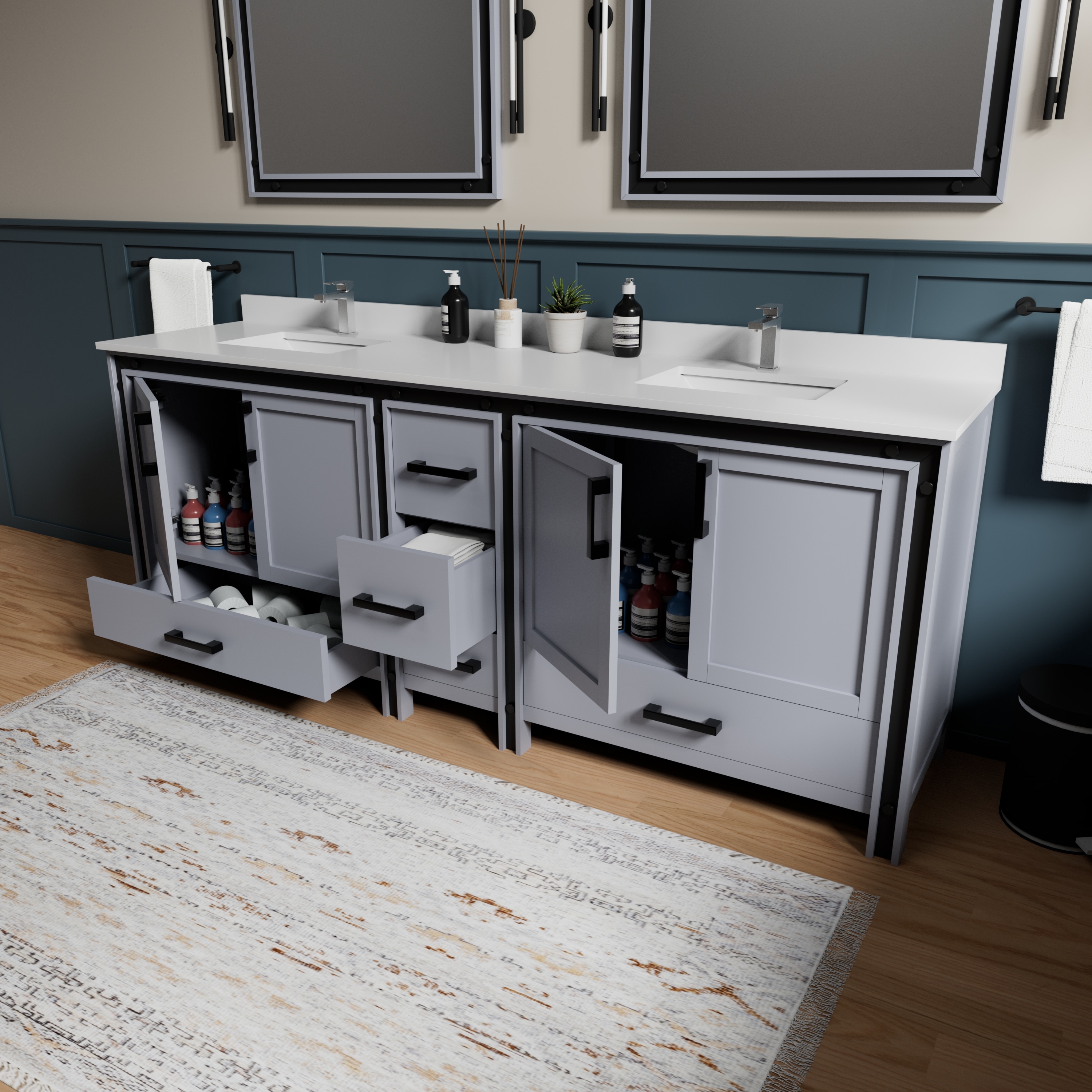 Lexora LVZV84DB200 Bath-Vanity-Combo - View #4