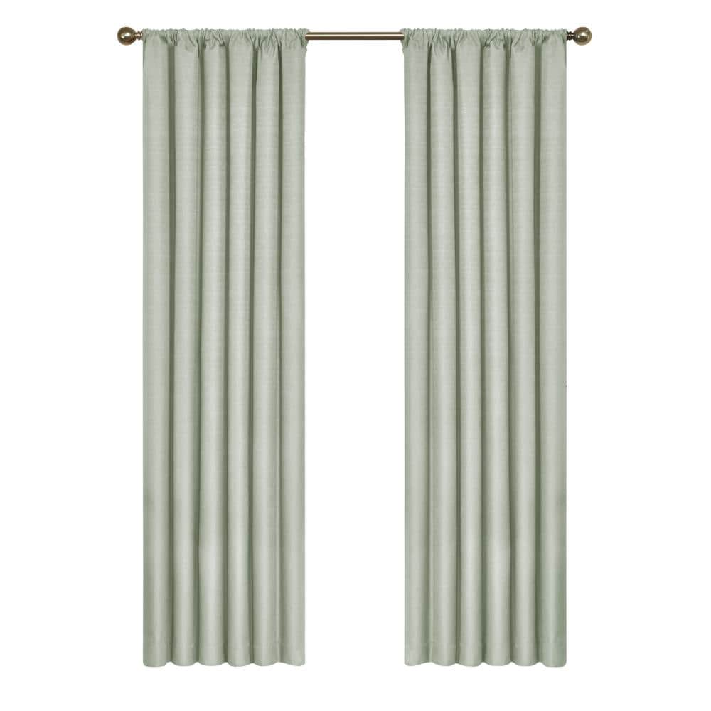 Eclipse 10707042X084SPA 84-in Spa Polyester Blackout Rod Pocket Single Curtain Panel