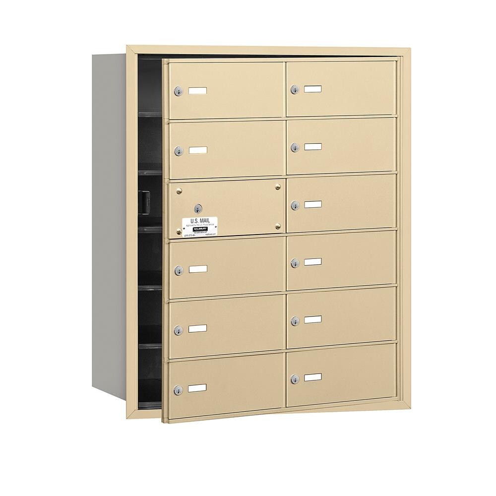 SALSBURY INDUSTRIES 3612SFU Recessed Mount Brown Metal Extra Large Lockable Cluster Mailbox