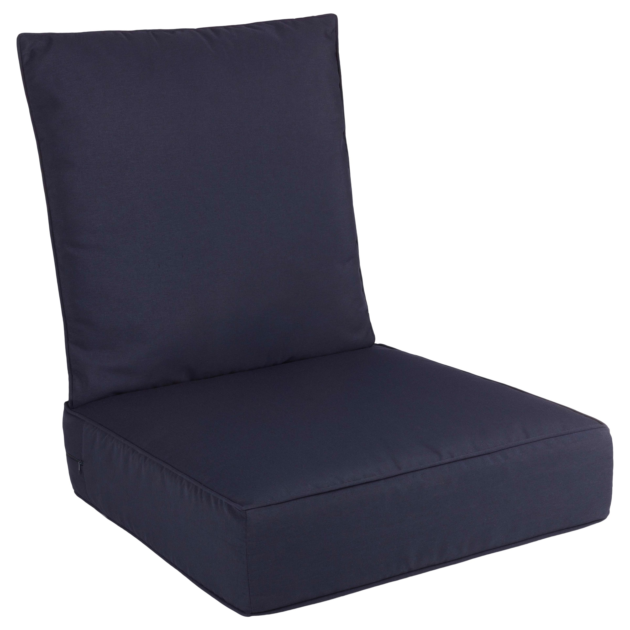 Lavish Home HT-OUTDR-NVY  24-in x 24-in 2 -Piece Navy Blue Patio chair cushion