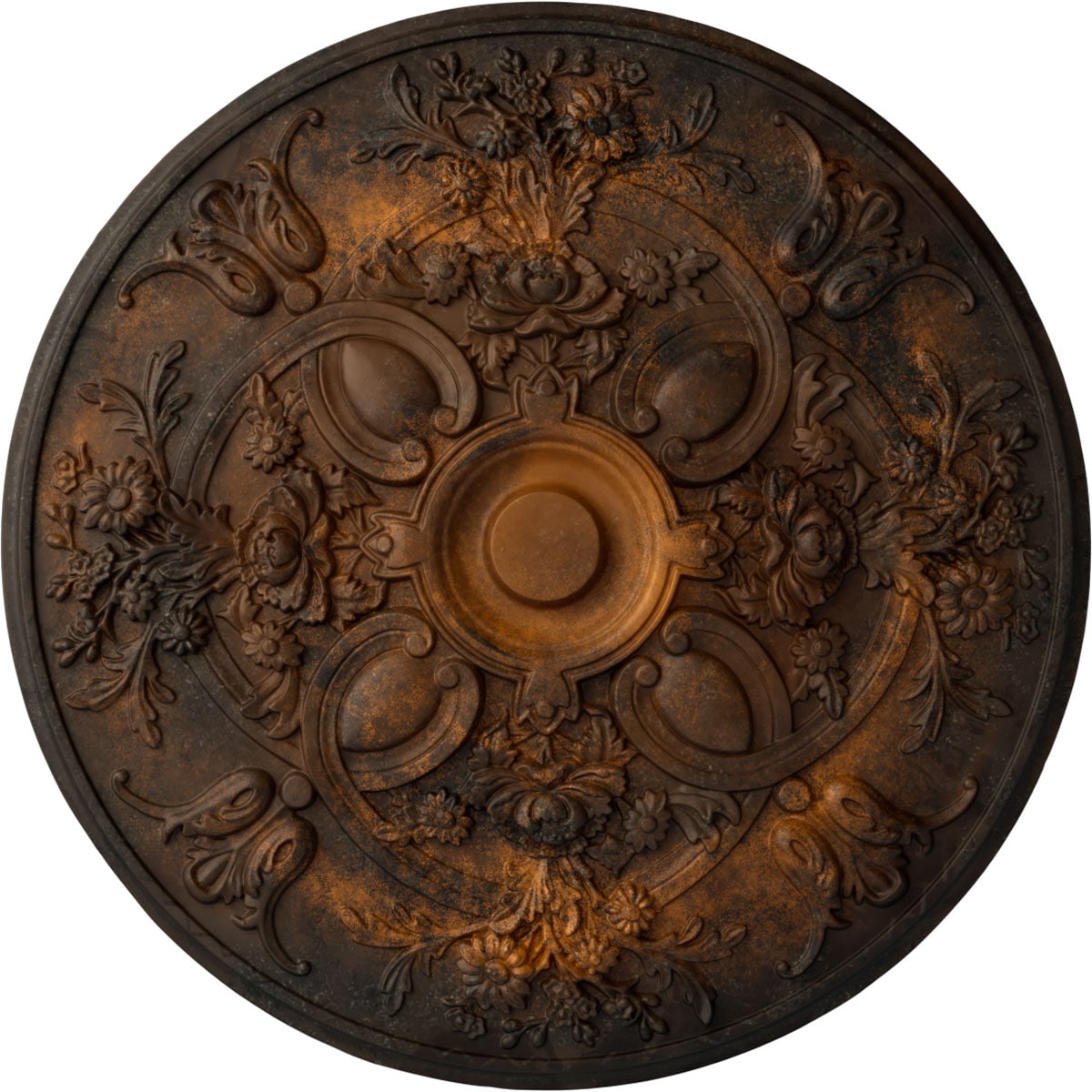 Ekena Millwork CM31BARUS Baile 31.25-in W x 31.25-in L Painted Rust Polyurethane Whole Ceiling Medallion