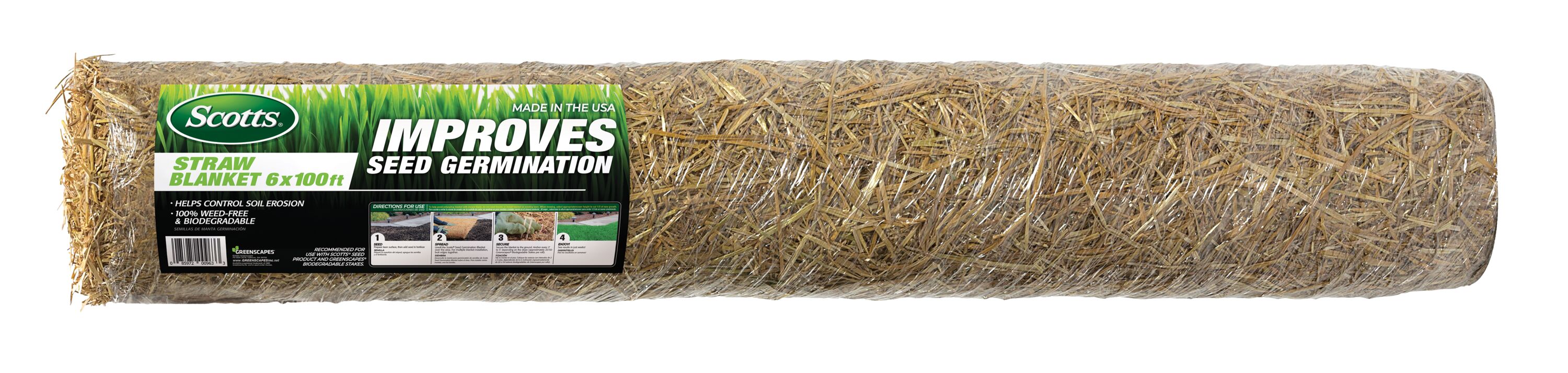 Scotts 100-ft X 6-ft Straw Organic Natural Seed Blanket At Lowes.com