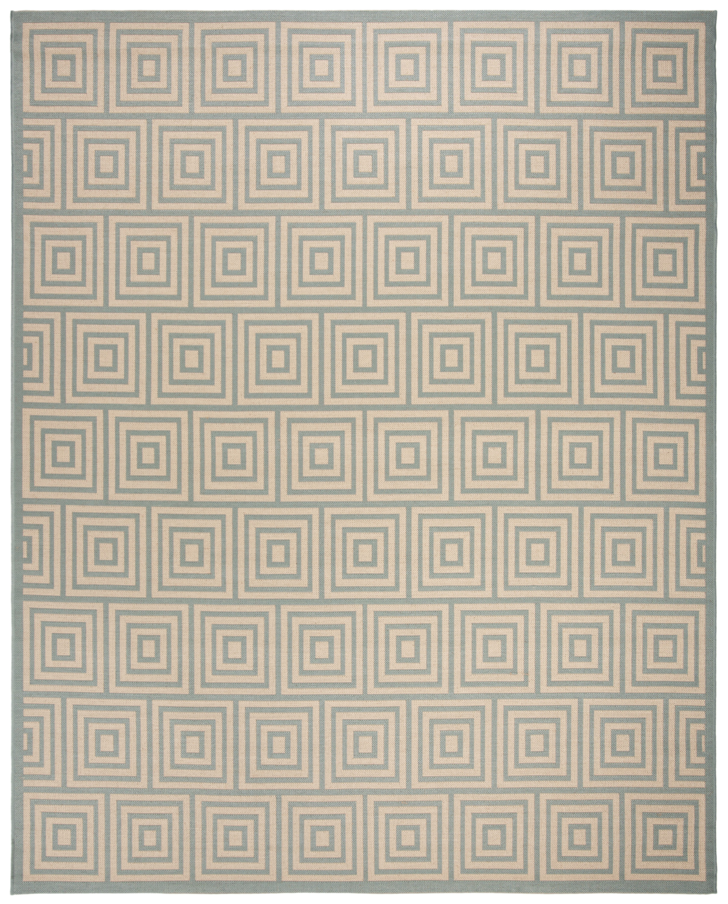 Safavieh LND173L-8 Linden Anastassia 8 x 10 (ft) Loomed Polypropylene Cream/Aqua Rectangular Indoor Abstract Bohemian/Eclectic Area rug