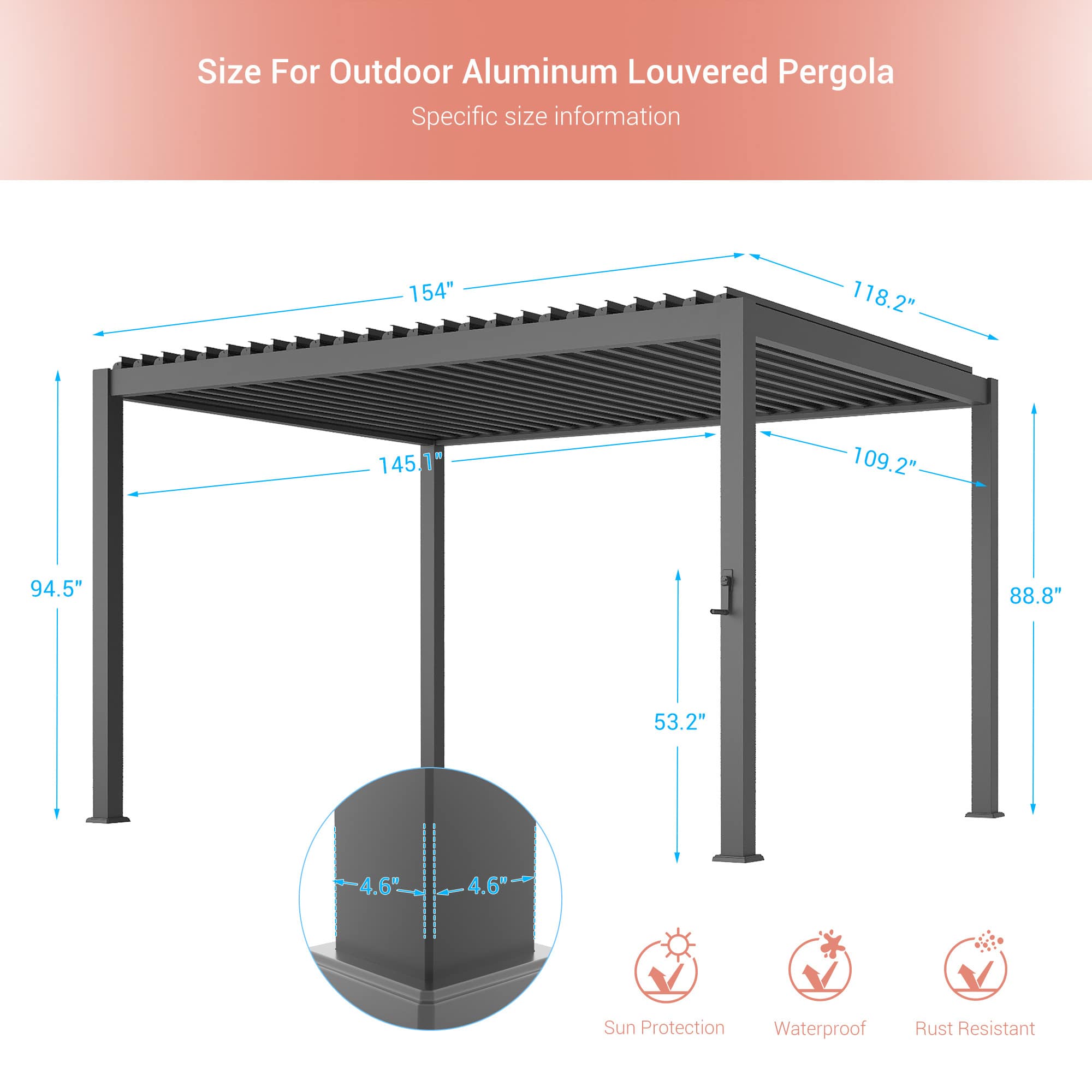 Aok Garden LWP-PLT-1013GY Pergolas-2 - View #2