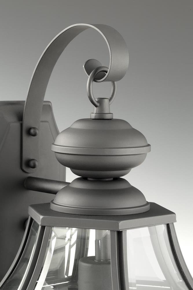 New Haven Black 3-Light Outdoor Wall Lantern with Clear Beveled Glass