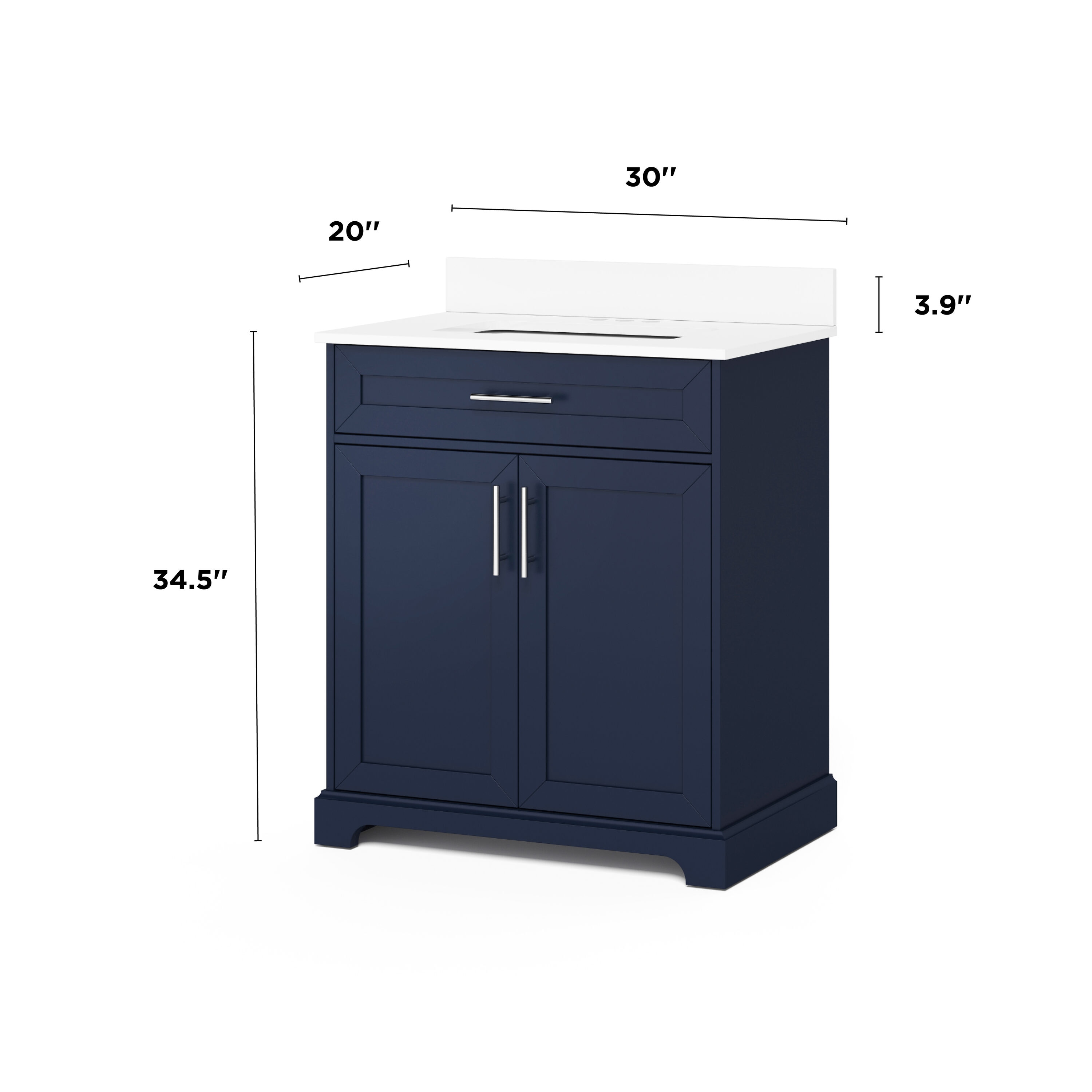 Style Selections Harwell 30-in Midnight Blue Undermount Single Sink ...