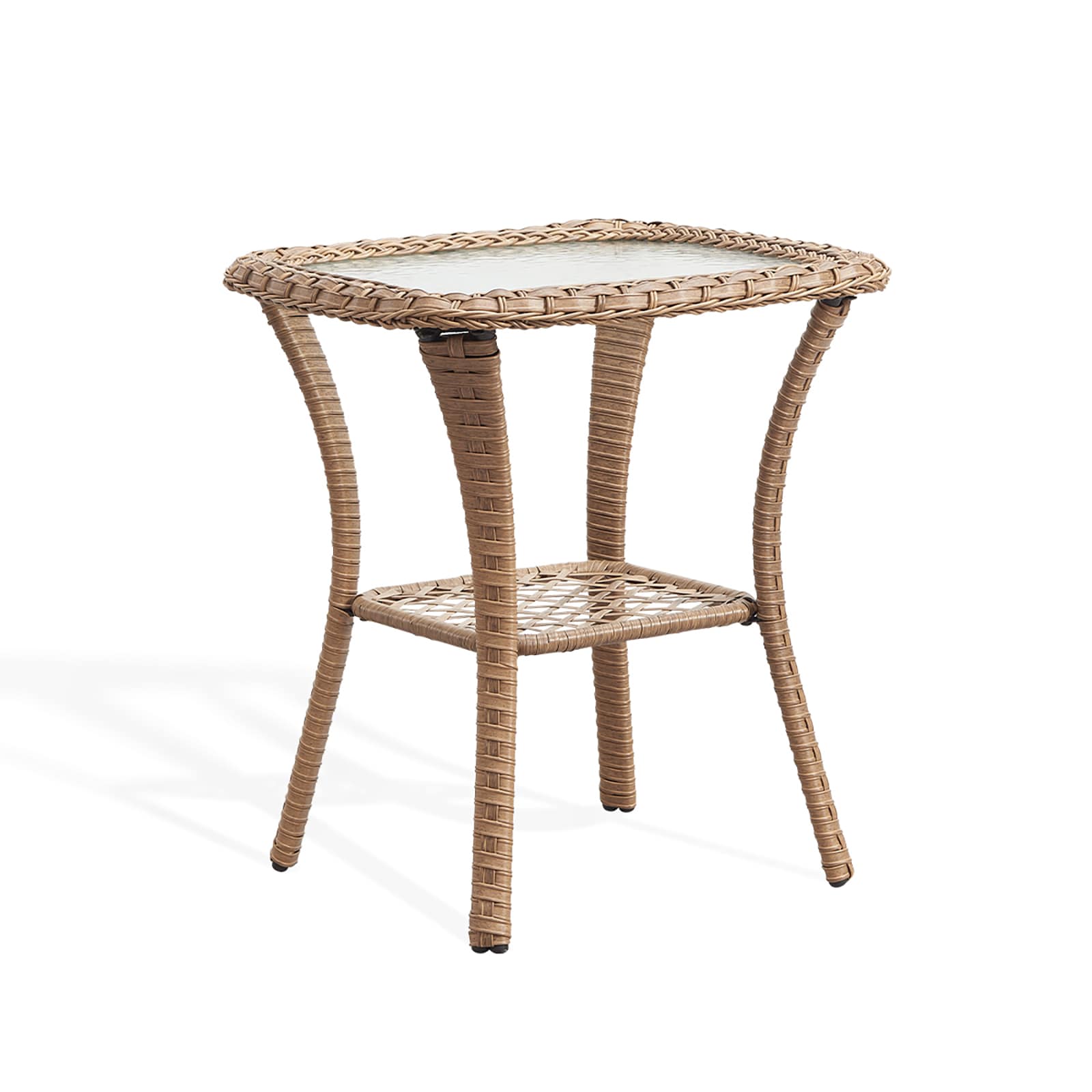 Rilyson FS109 Curved handrail Square Wicker Outdoor End 20-in W x 20-in L