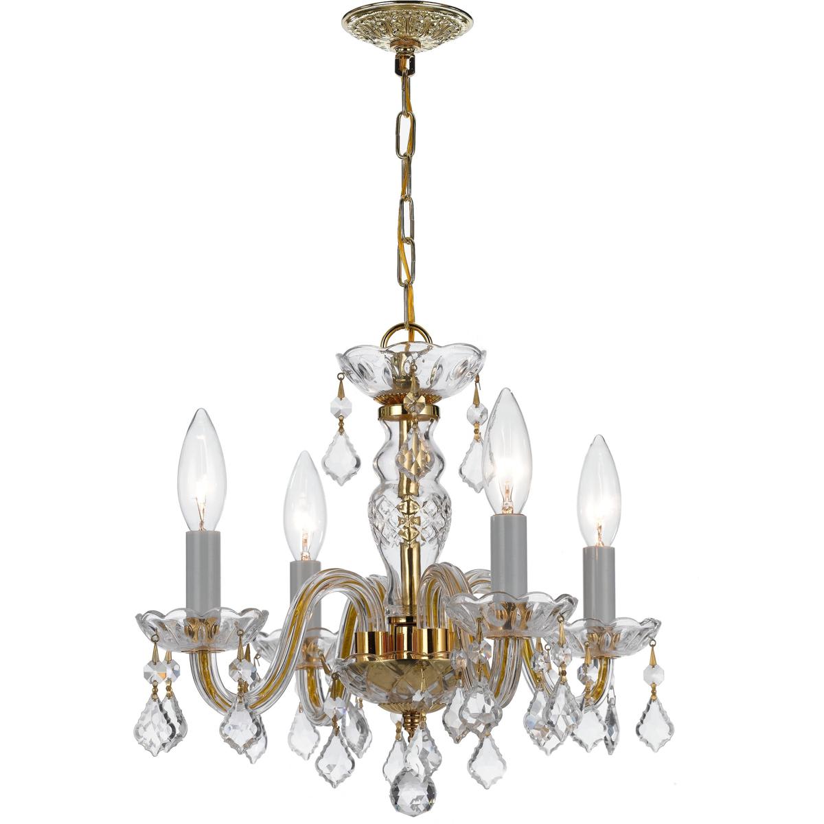 Crystorama  1064-PB-CL-I Traditional Crystal Mini Chandelier Polished Brass