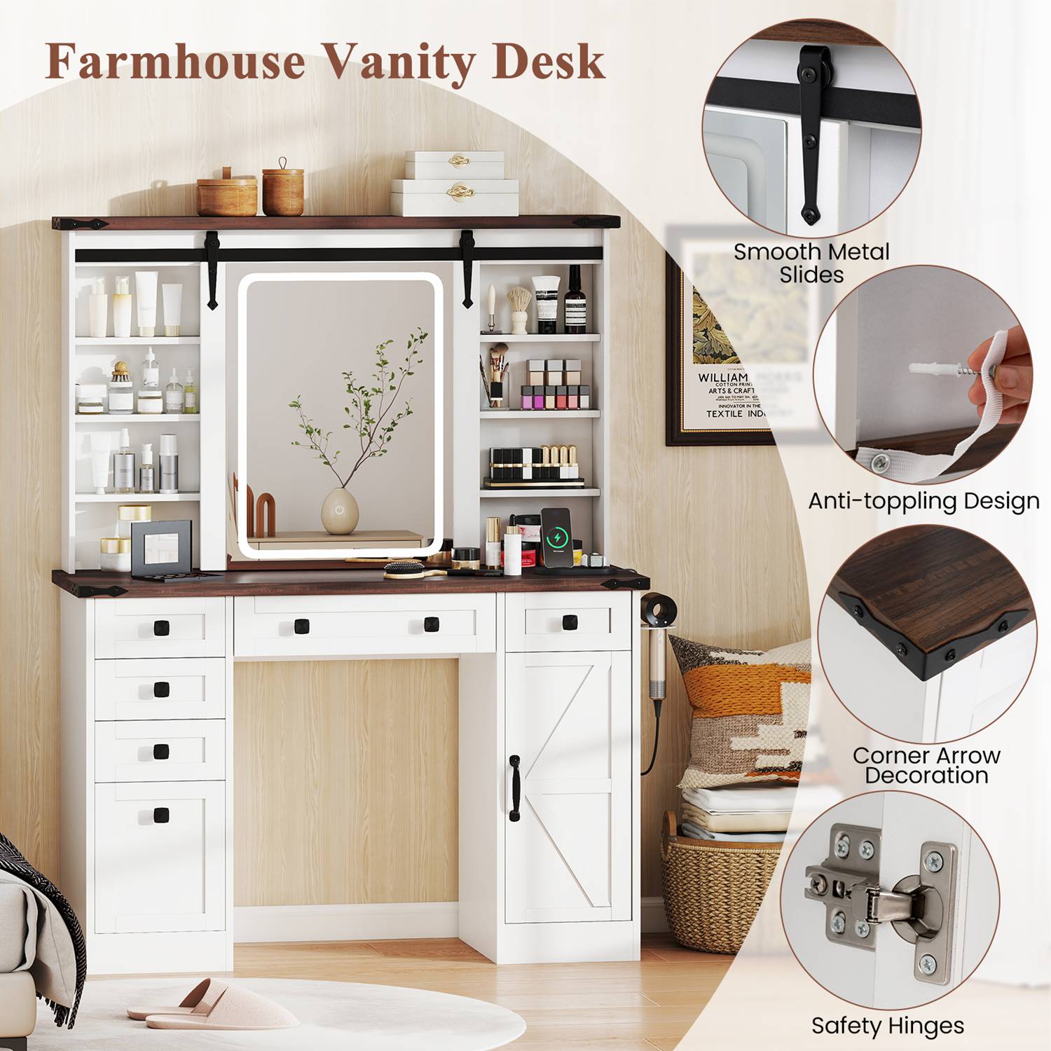 Costway CSHY003152 Bedroom-Vanities - View #10