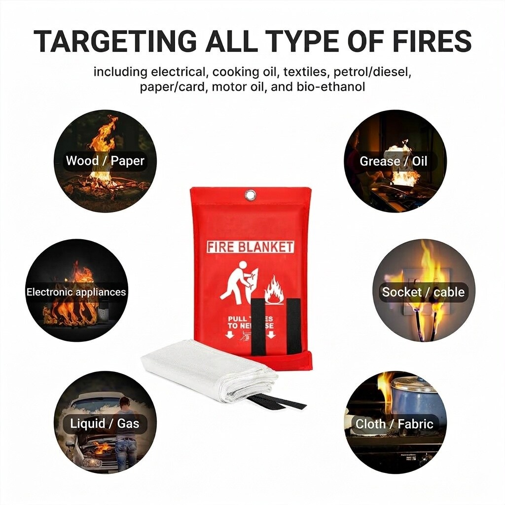 Etokfoks Flame Retardant Fiberglass Fire Blanket Fire Suppression ...