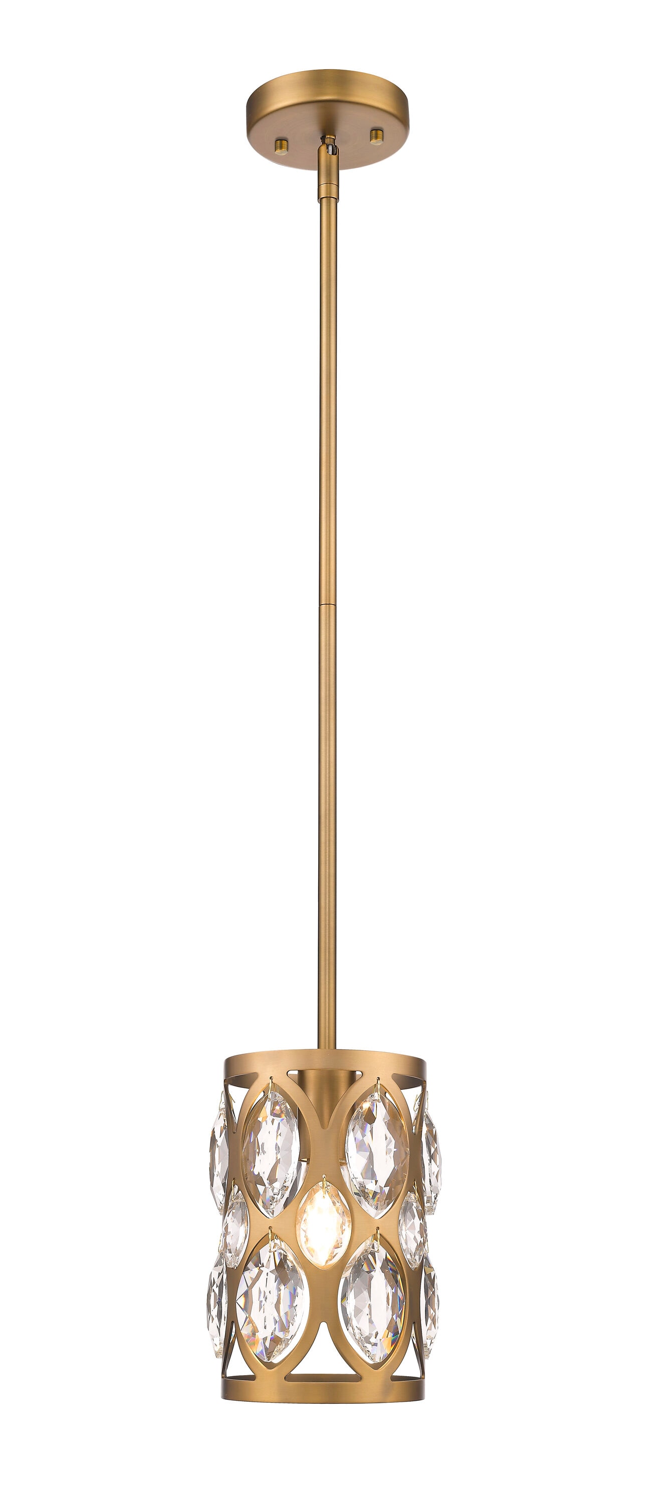 Z-Lite 6010MP-HB Dealey Heirloom Brass Modern/contemporary Cylinder Mini Hanging Pendant light