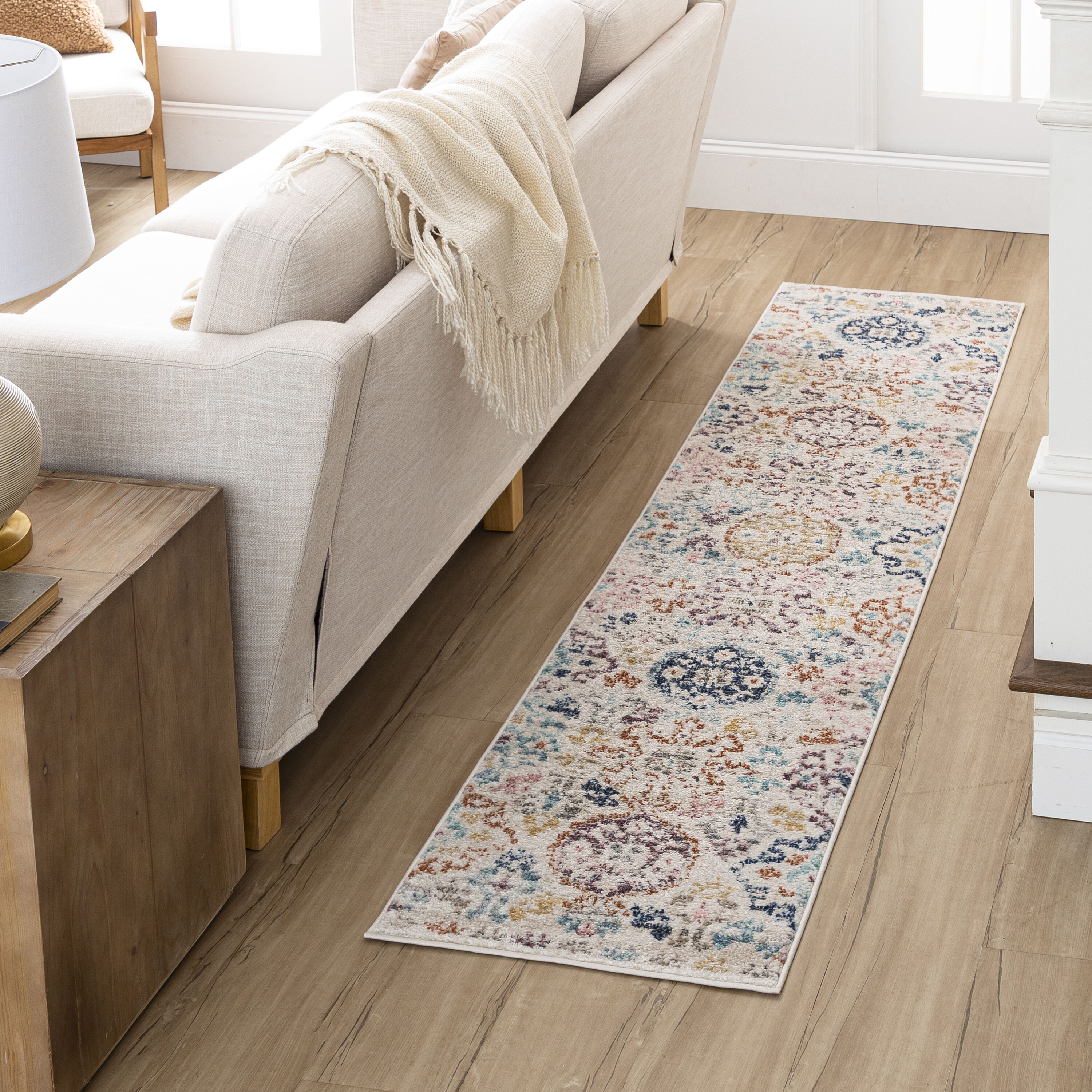 Mohawk Home EL307 416 023096 2 x 8 (ft) Polypropylene Multi Rectangular Indoor Damask Oriental Runner rug