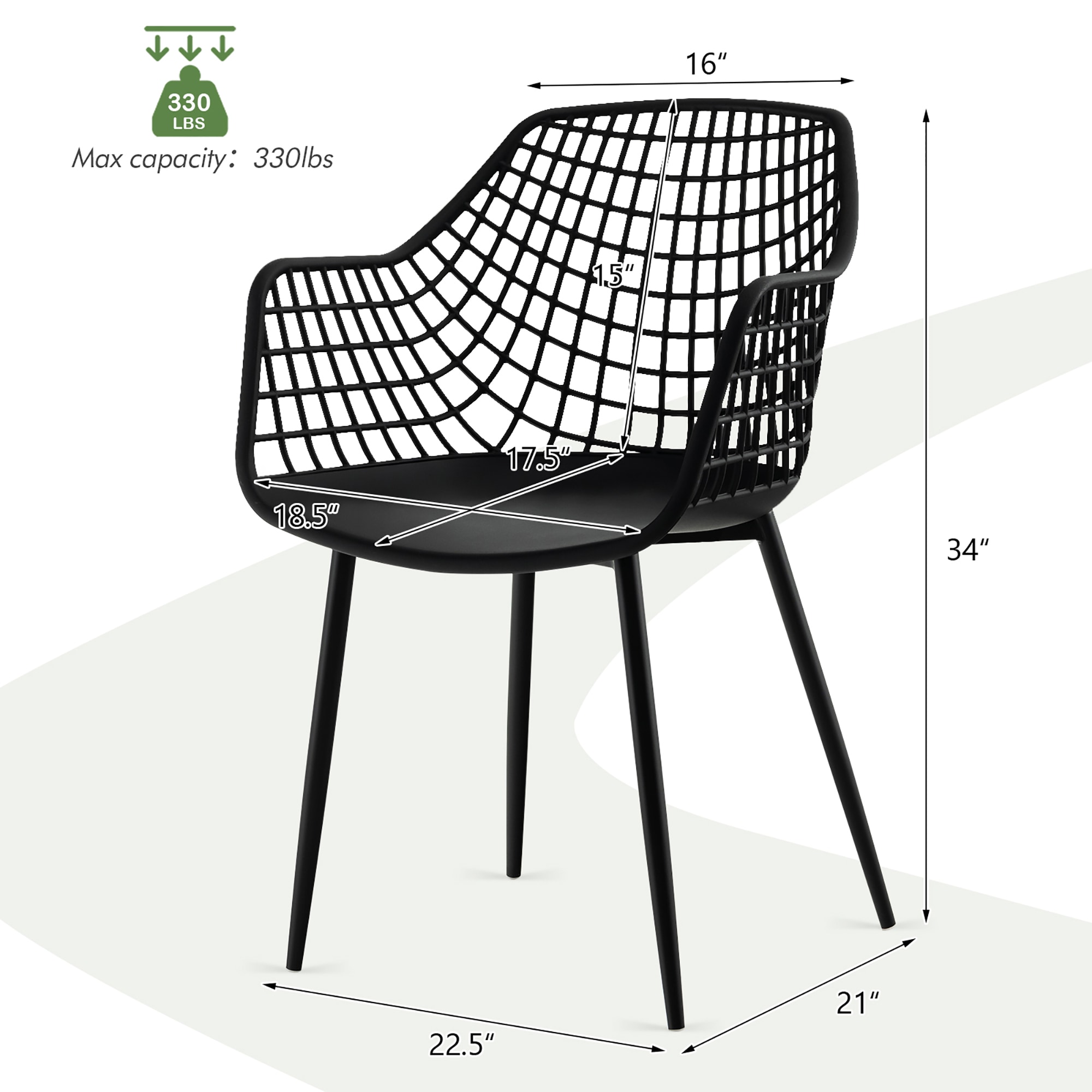 Goplus LWS00329 Dining-Chairs - View #2