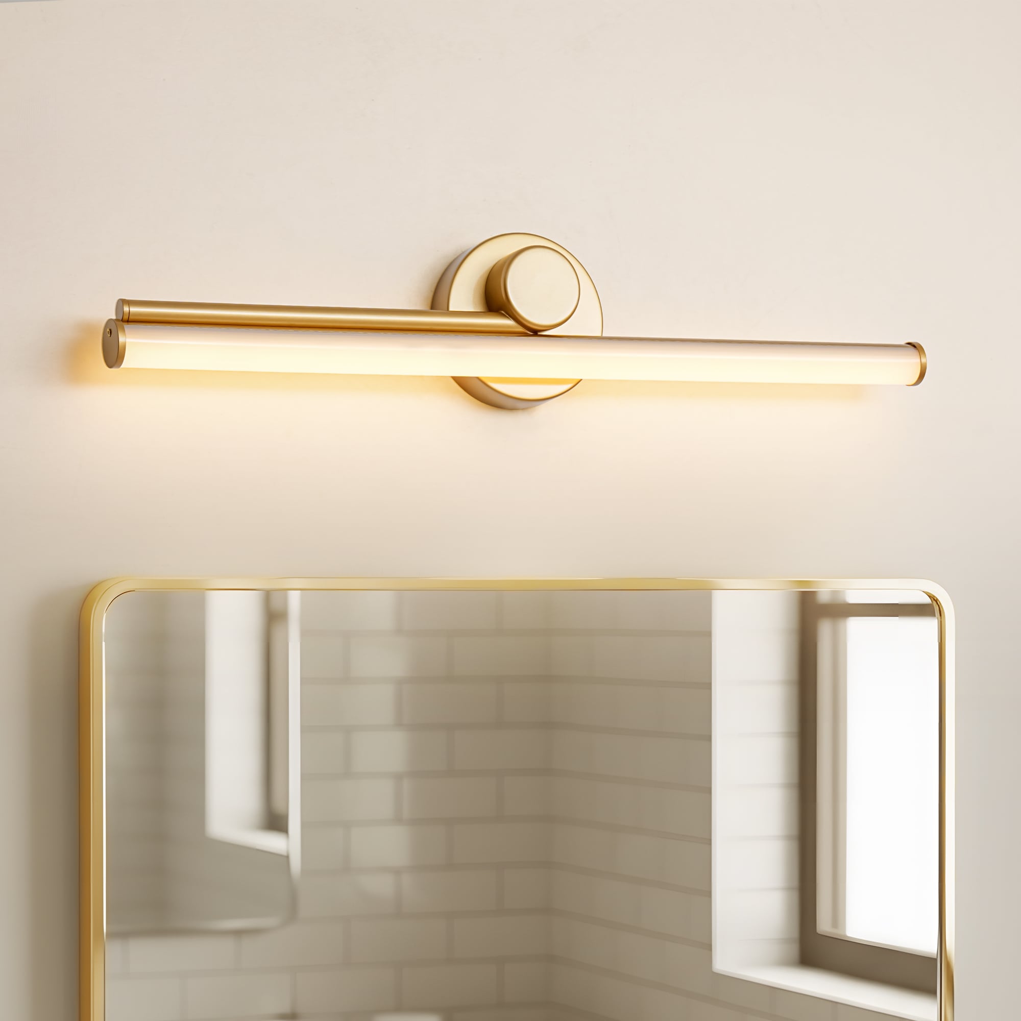Rennnsan Eton 23.8-in 1 Light Brushed Gold Integrated LED Modern/contemporary Bathroom Vanity light bar