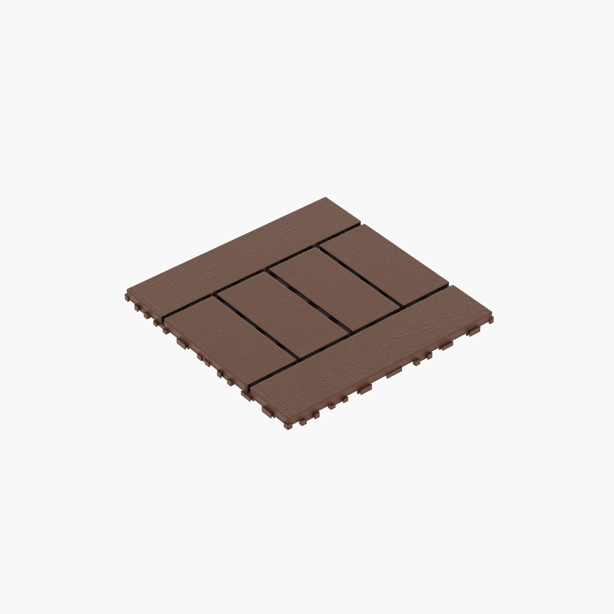 Boho Havens RedBrown Polypropylene Interlocking Deck Tiles 12x12
