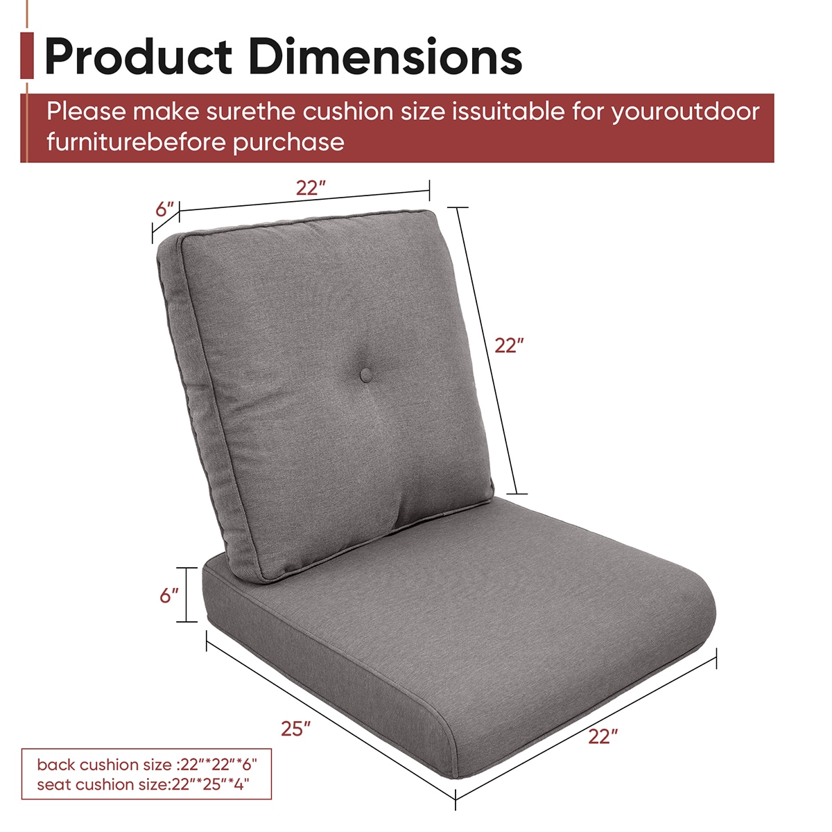 Rilyson FSZBD006-3 Patio-Furniture-Cushions - View #5