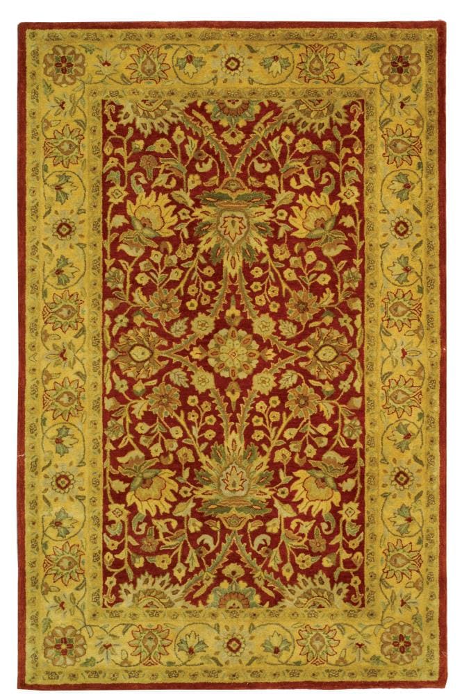 Safavieh AT249C-6 Antiquity Jilias 6 x 9 (ft) Tufted Wool Rust/Gold Rectangular Indoor Floral/Botanical Vintage Area rug