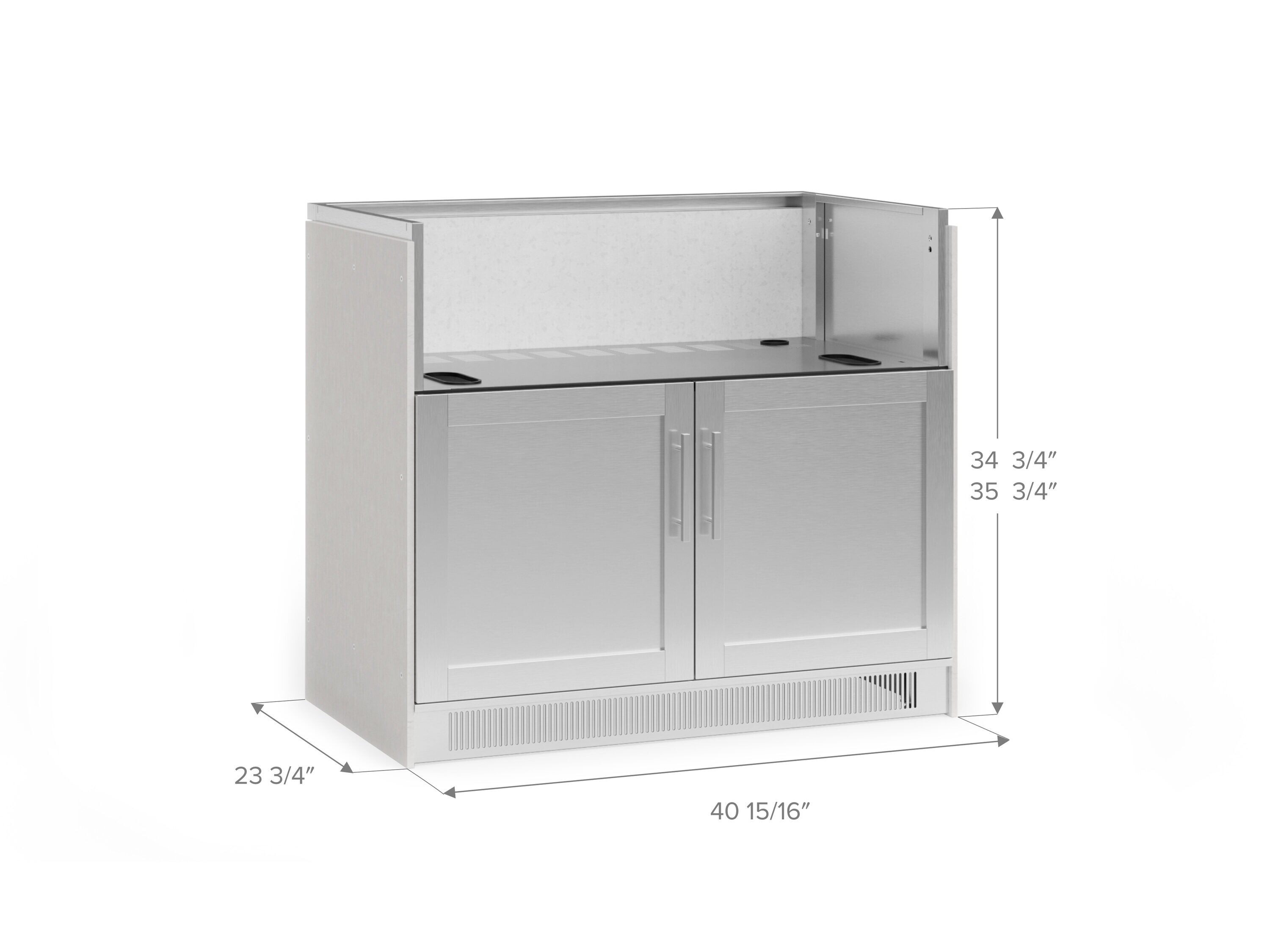 Stainless steel kitchen sink cabinet - SBC36FDD - SUNSTONE - for