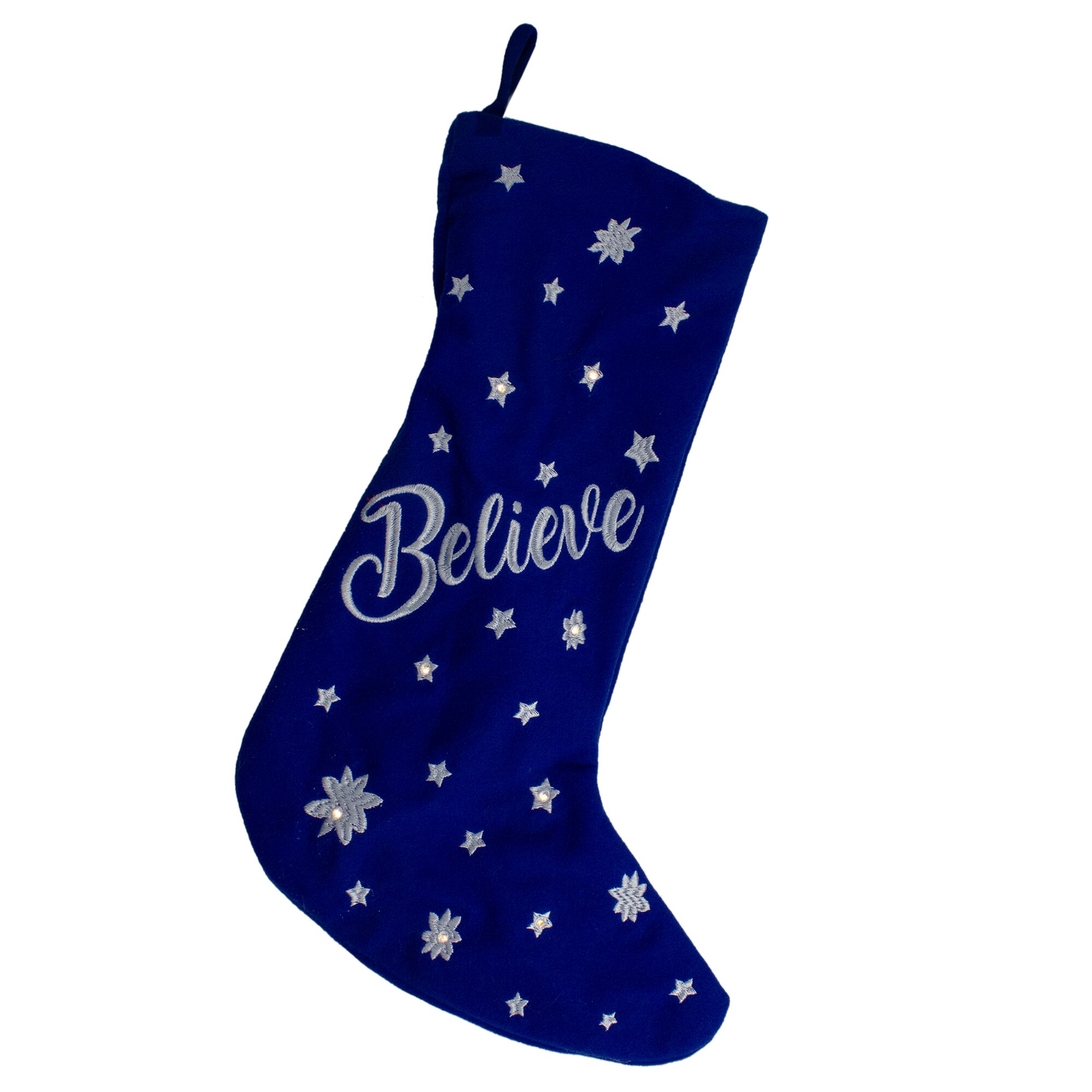 Glitzhome 24-in White Knit Christmas Stocking