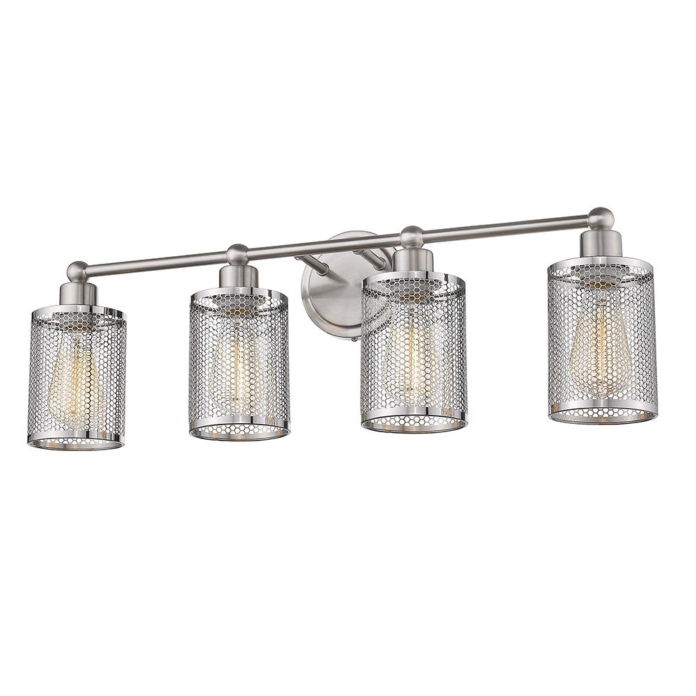 EGLO 203464A Verona 28.5-in 4-Light Nickel Transitional Vanity Light