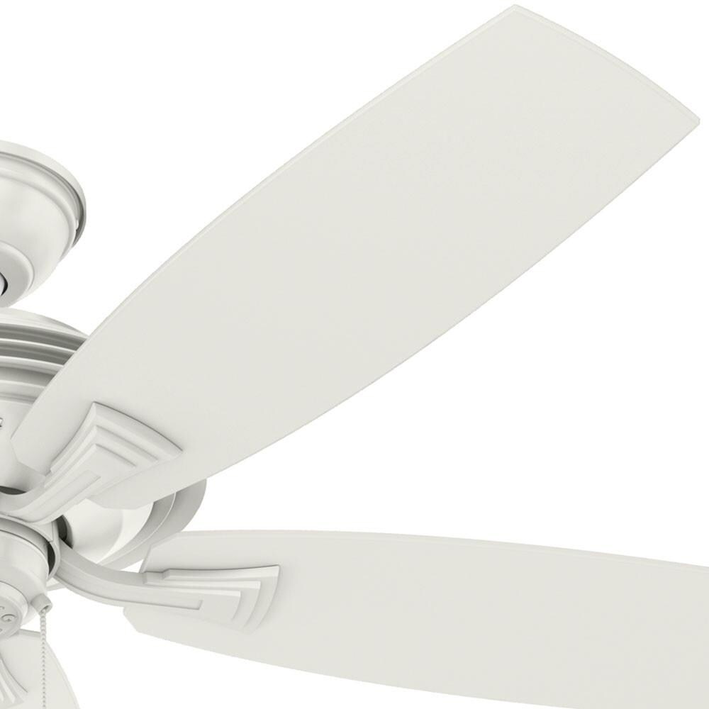 Hunter Rainsford 52 In Fresh White Indooroutdoor Downrod Or Flush Mount Ceiling Fan 5 Blade 8183