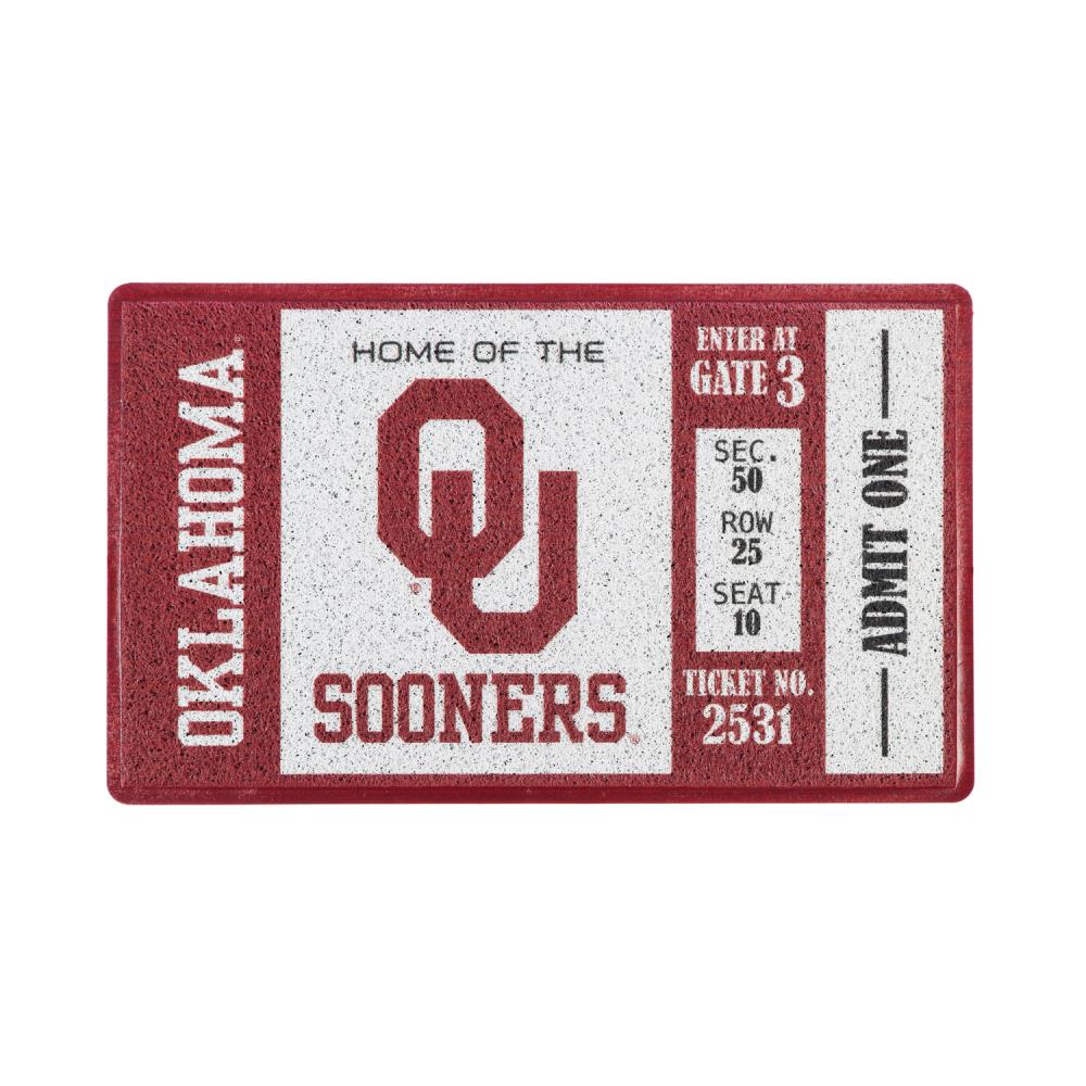 Team Sports America 41LM974 Oklahoma Sooners 2-ft x 3-ft Multi PVC Rectangular Outdoor Decorative Sports Door Mat