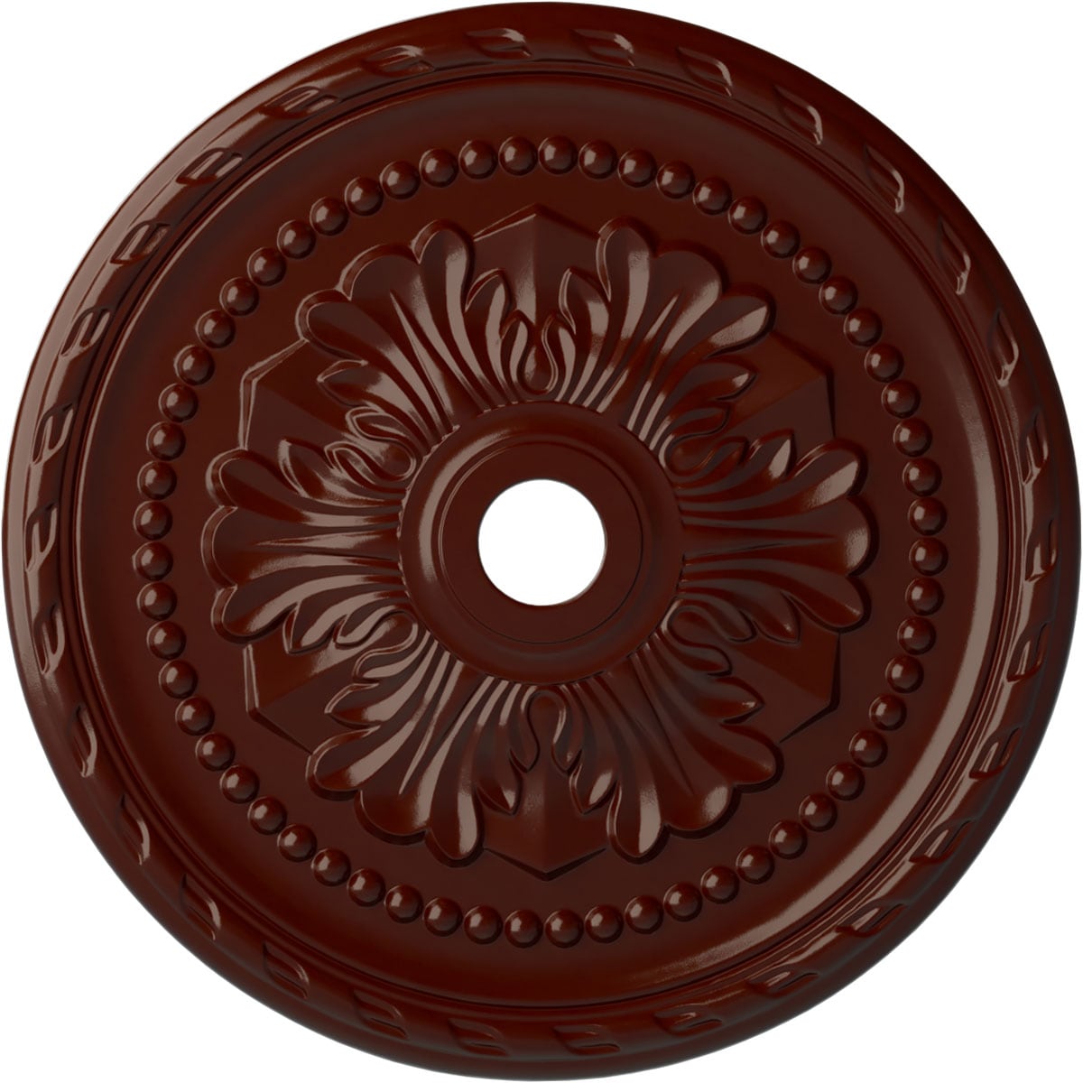 Ekena Millwork CM31PMBMF Palmetto 31.5-in W x 31.5-in L Painted Brushed Mahogany Polyurethane Whole Ceiling Medallion