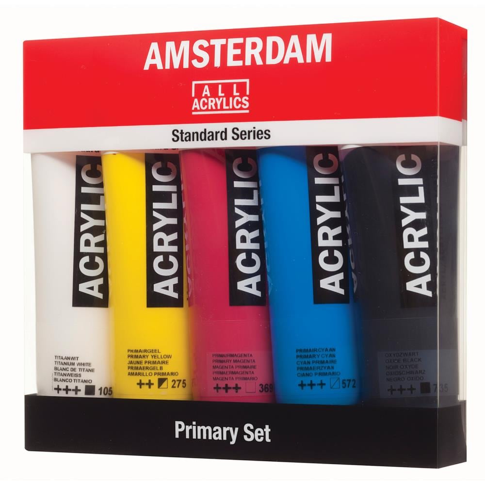 Amsterdam Acrylic Paint Set, 12-Colors, Non-Fading & Permanent