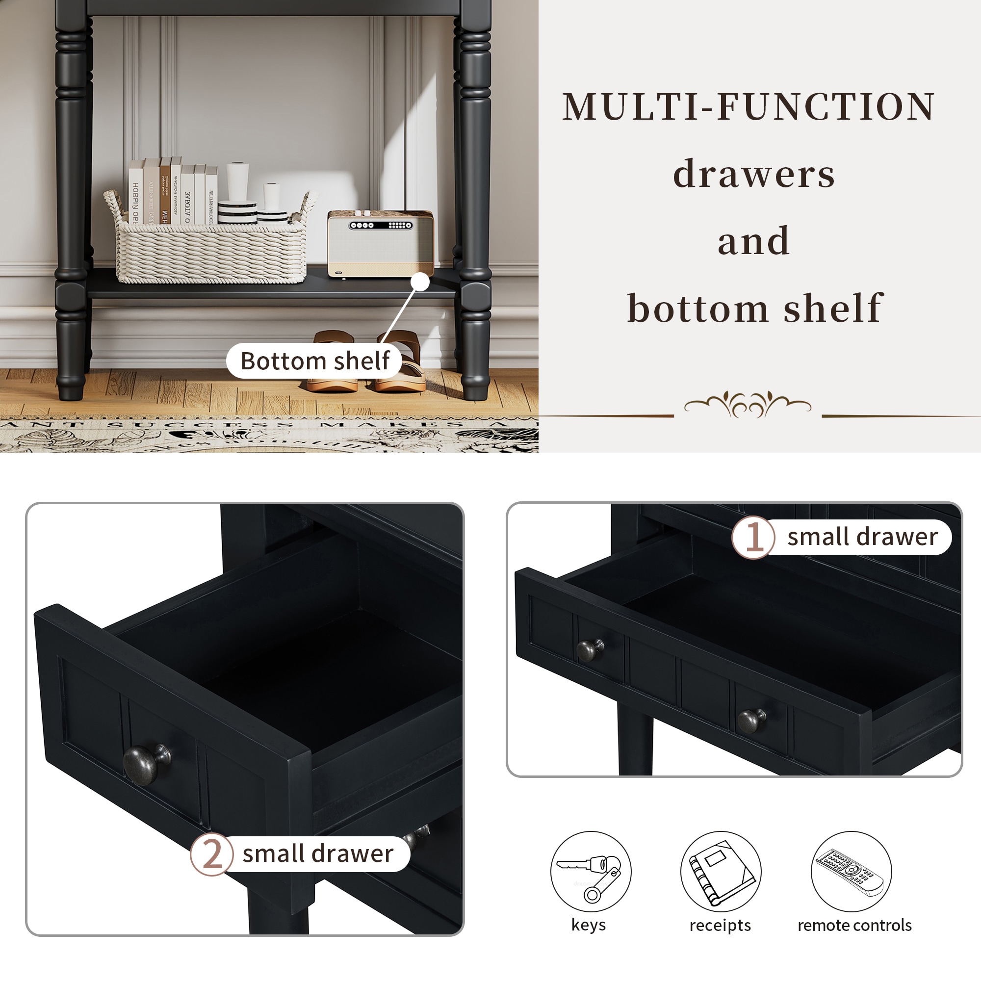 SINOFURN SYA330168BK Console-Sofa-Tables - View #6