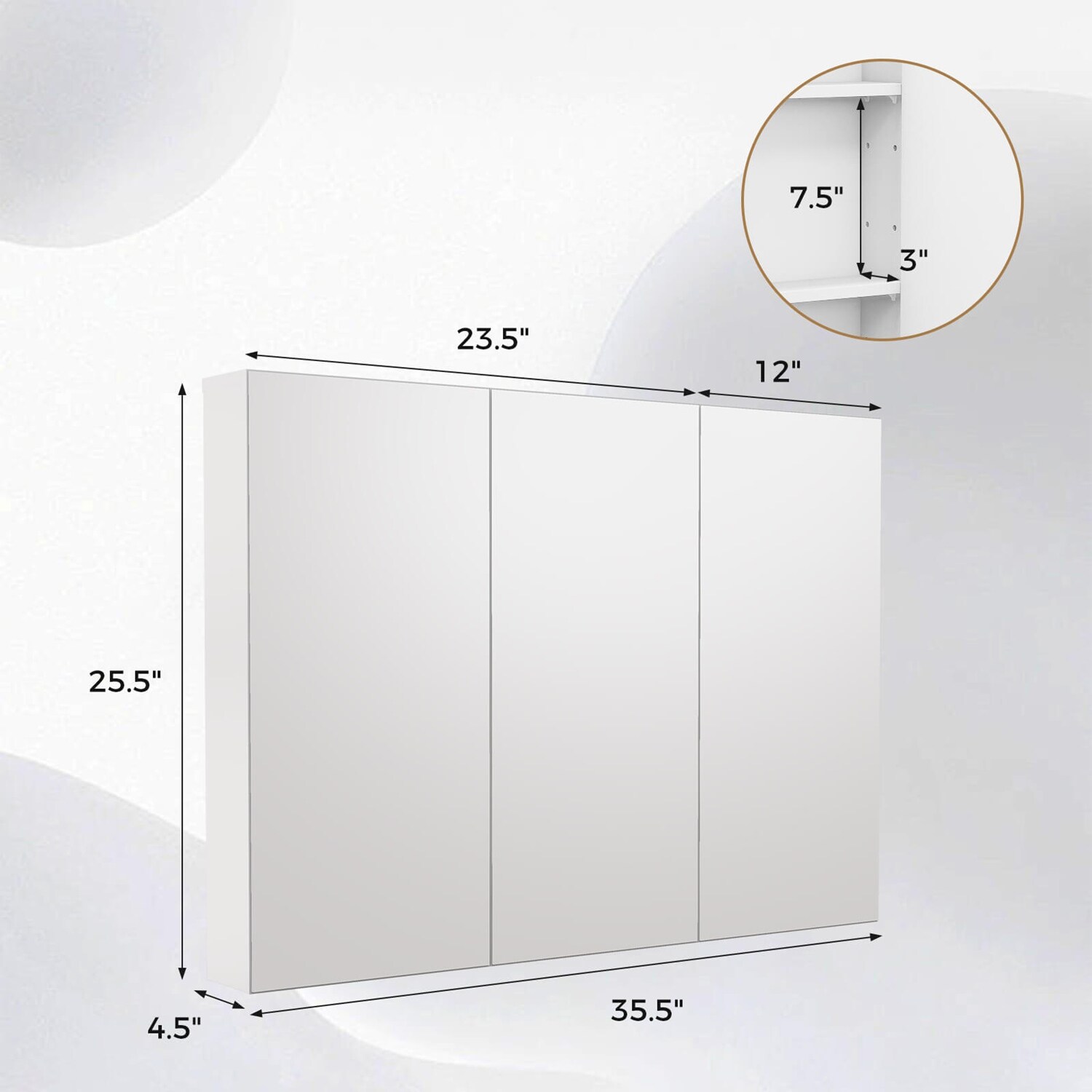 Costway CSHY000125 Bathroom-Medicine-Cabinets - View #6