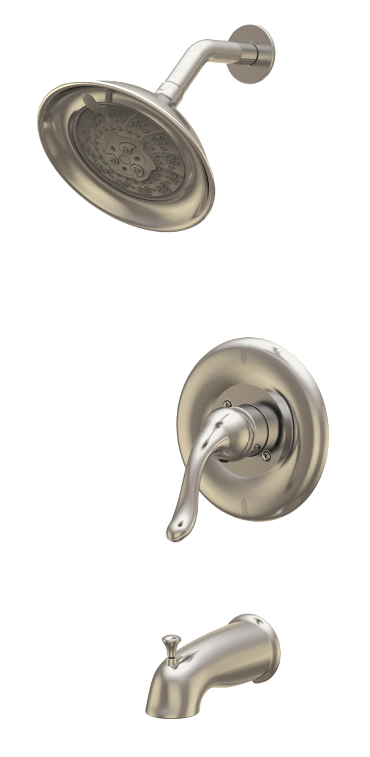CMI 201-7723 Prestige Brushed nickel 1-handle Multi-function 6.75-Inches Round Bathtub and shower Faucet with Valve
