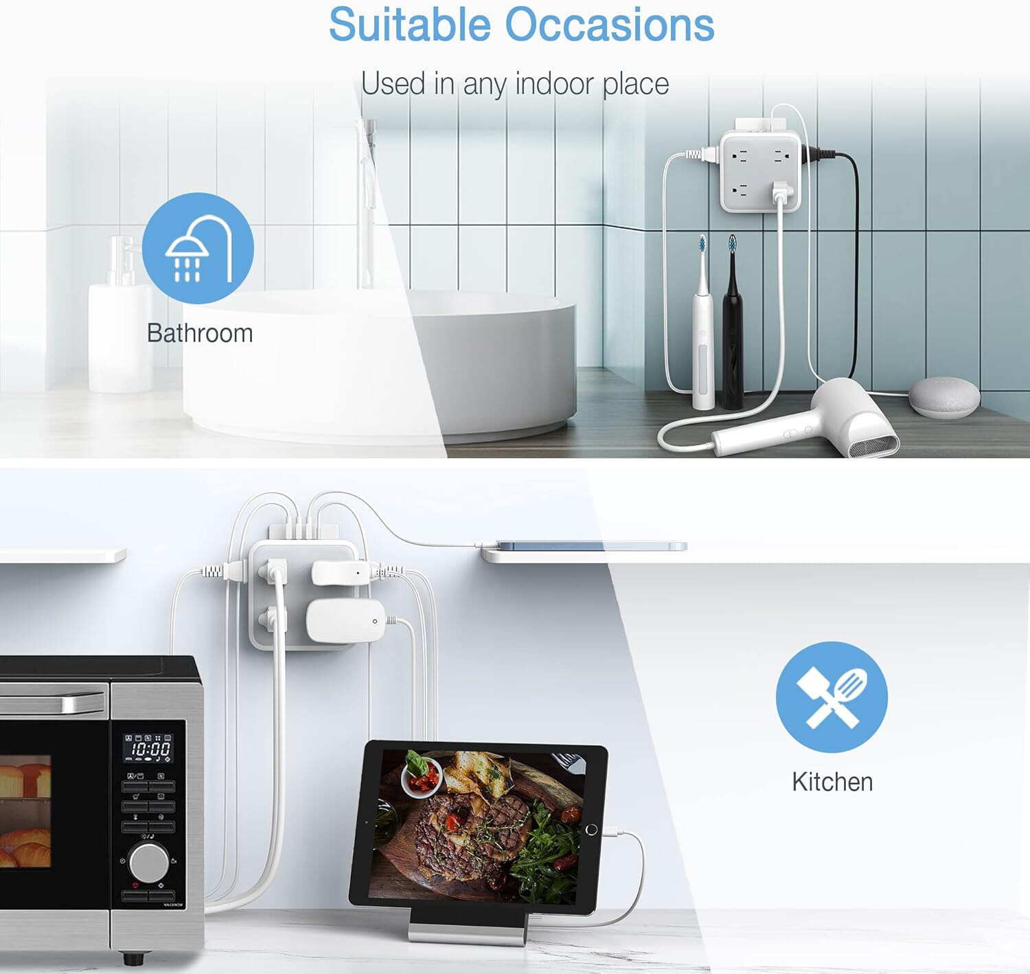 MaseiKar TS-WM1015-C-GR-US Power-Outlet-Taps - View #4