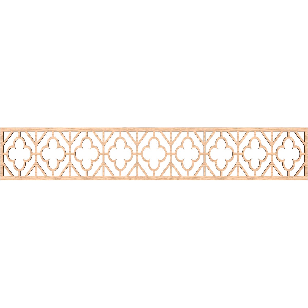 Ekena Millwork MLDA08X46HAZRO Hazelton Fretwork Flat Trim 8-in x 3.89-ft Red Oak Brown Unfinished 2157122 Pierced Wall Panel Moulding
