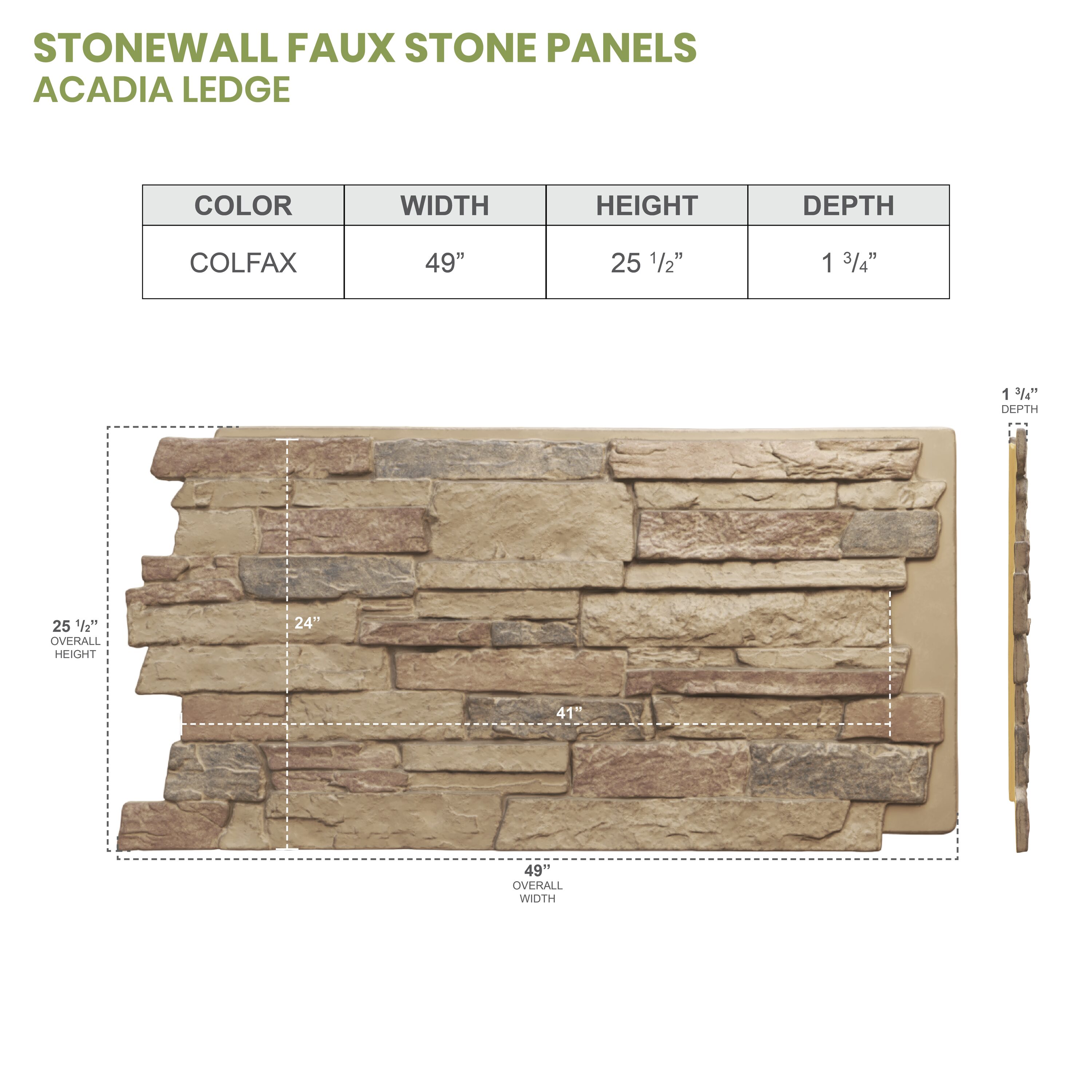 Ekena Millwork PNU24X48ALCO Stone-Veneer - View #18