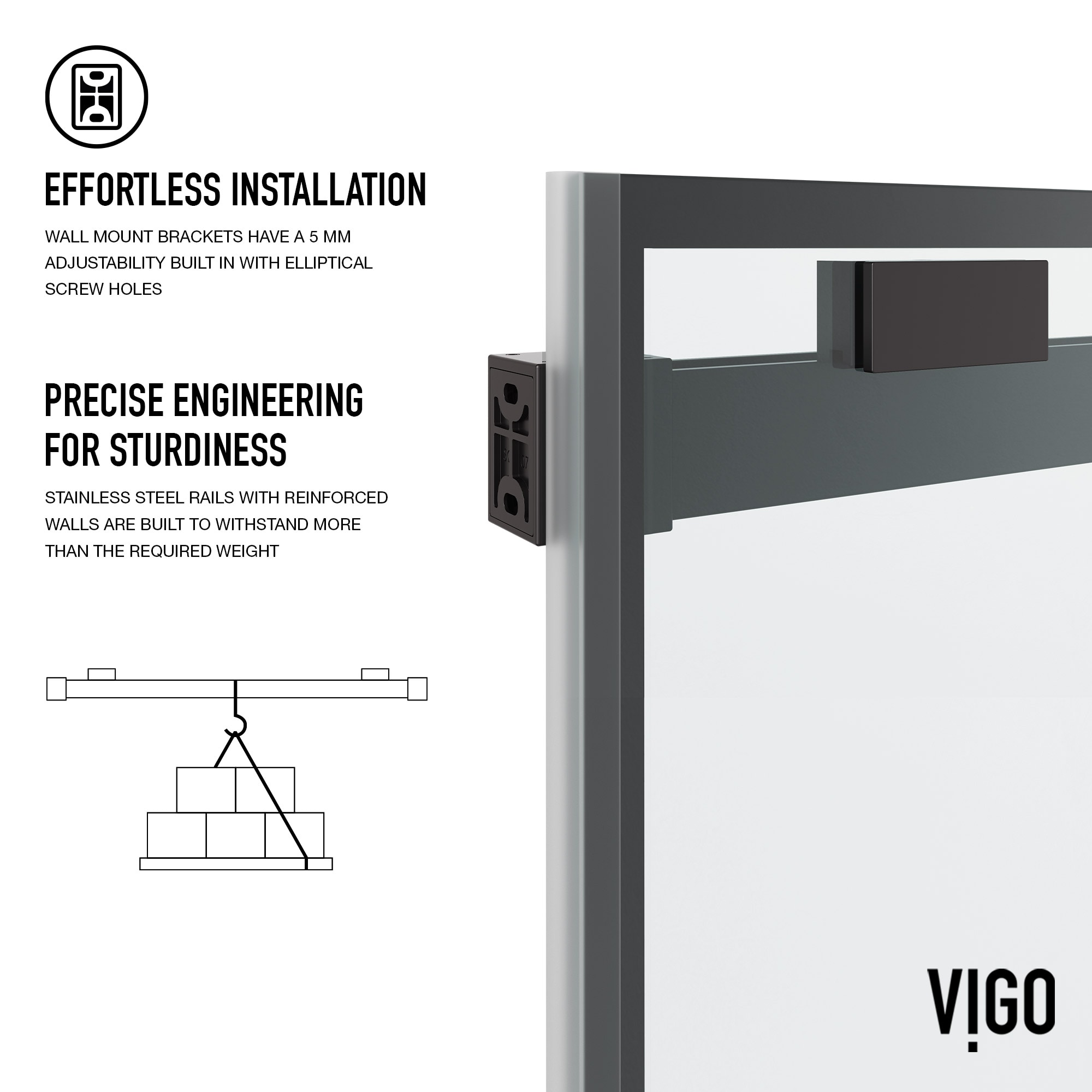 VIGO VG6023MBGCL6066 Bathtub-Doors - View #12