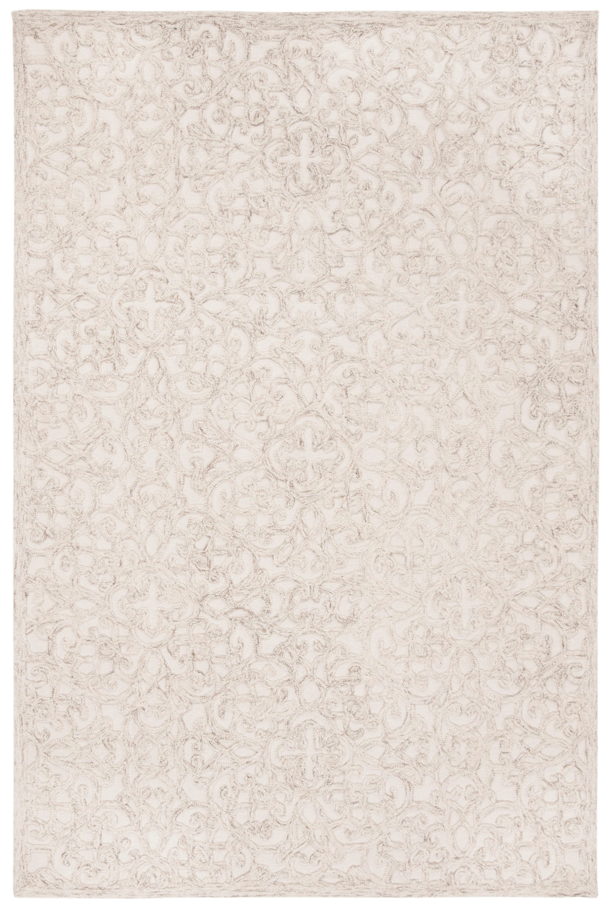 Safavieh TRC103E-5 Trace Megane 5 x 8 (ft) Tufted Wool Camel/Ivory Rectangular Indoor Floral/Botanical Farmhouse/Cottage Area rug