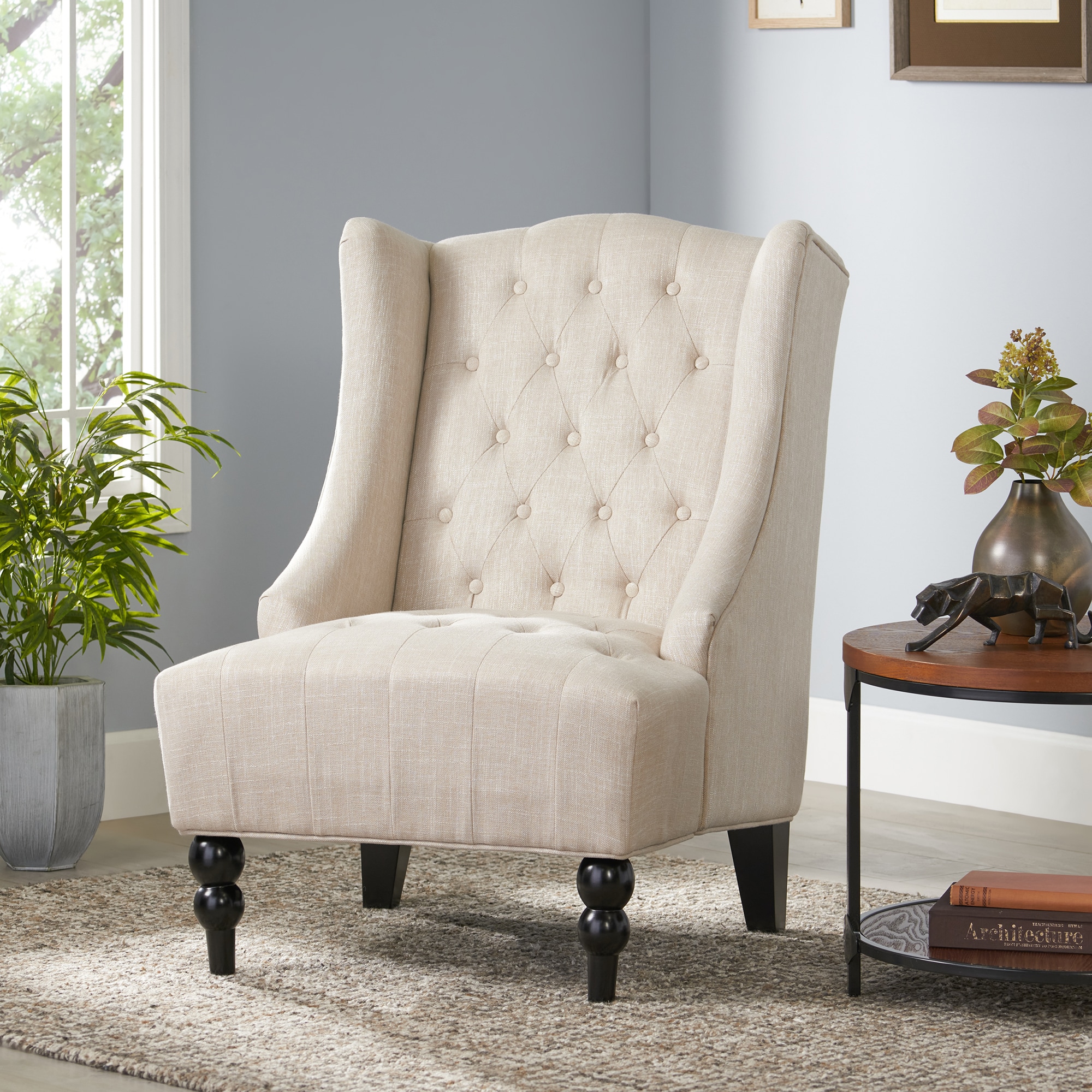 Sumyeg GU-W45418510 Modern Light beige Woven Club Chair