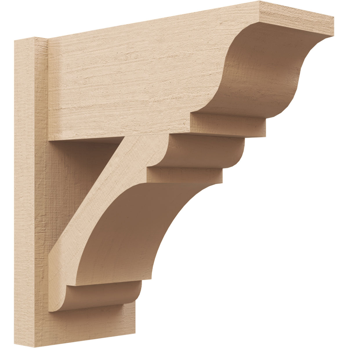 Ekena Millwork 2136256 Timberthane Rough Cedar Faux Wood Olympic Traditional Outlooker 8-in W x 18-in D x 18-in H Primed Tan