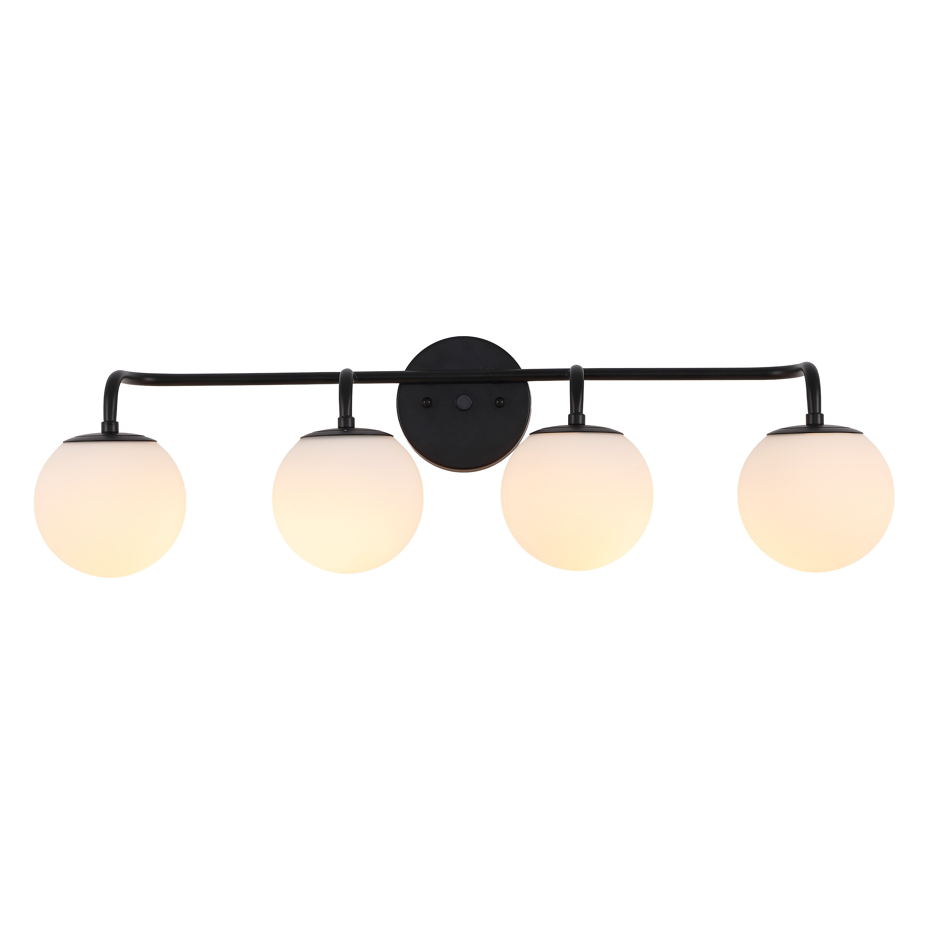 JONATHAN  Y - Louis Parisian Globe 31" 4-Light Metal/Frosted Glass Modern Contemporary LED Vanity...