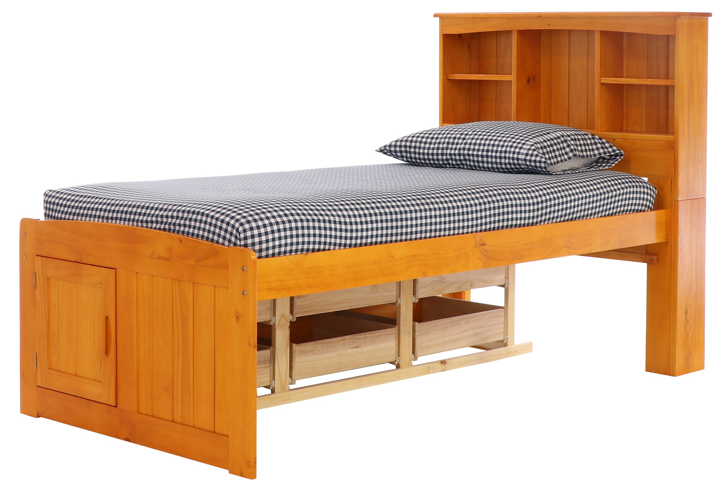 Oshome Warm Honey Twin Wood Captain Bed With Storage 82120k6 22 At 8929